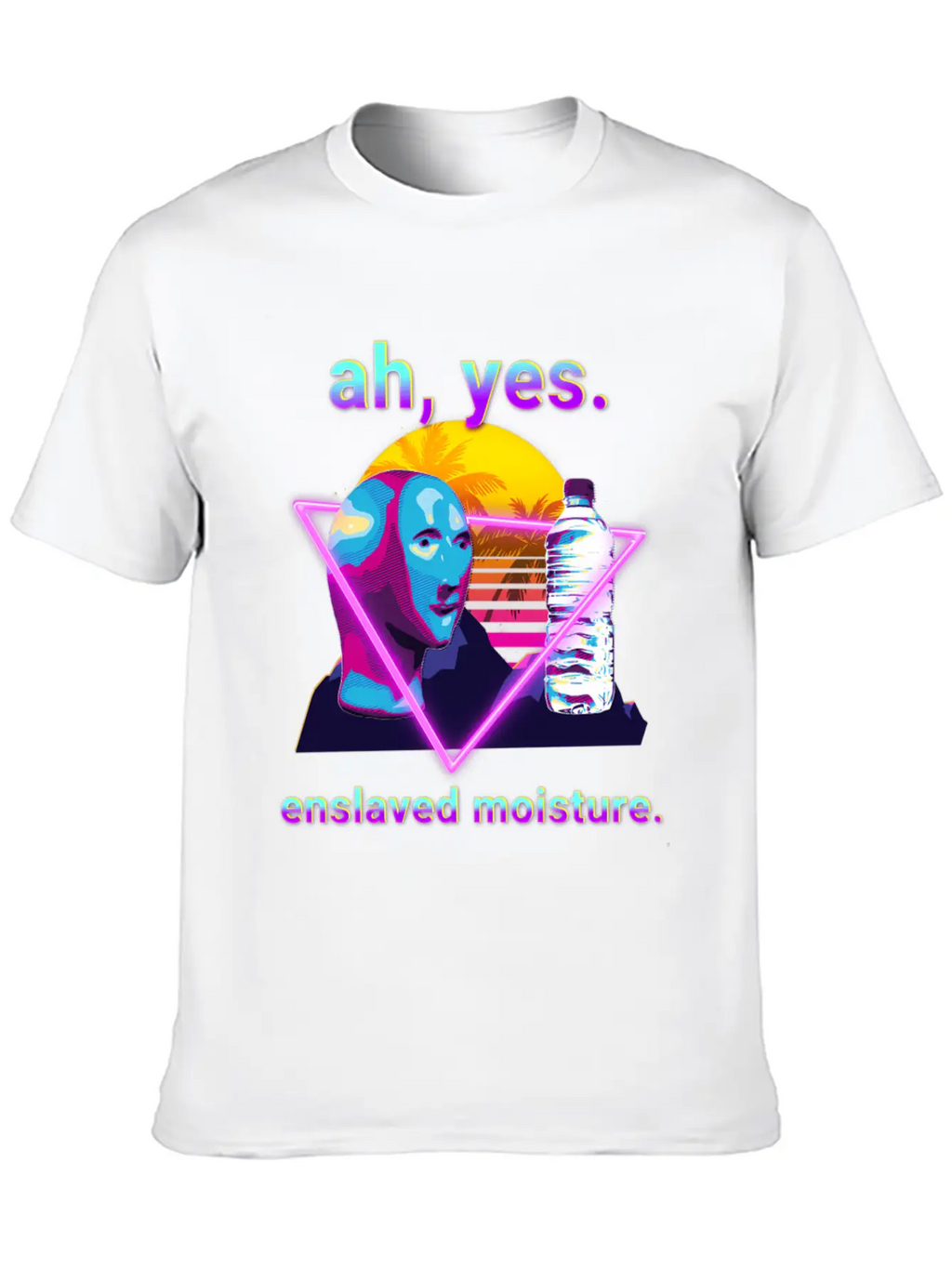 Ah Yes Enslaved Moisture Dank Meme 80S Vaporwave Timeless Short Sleeve Tee – Comfy And Minimalist Design