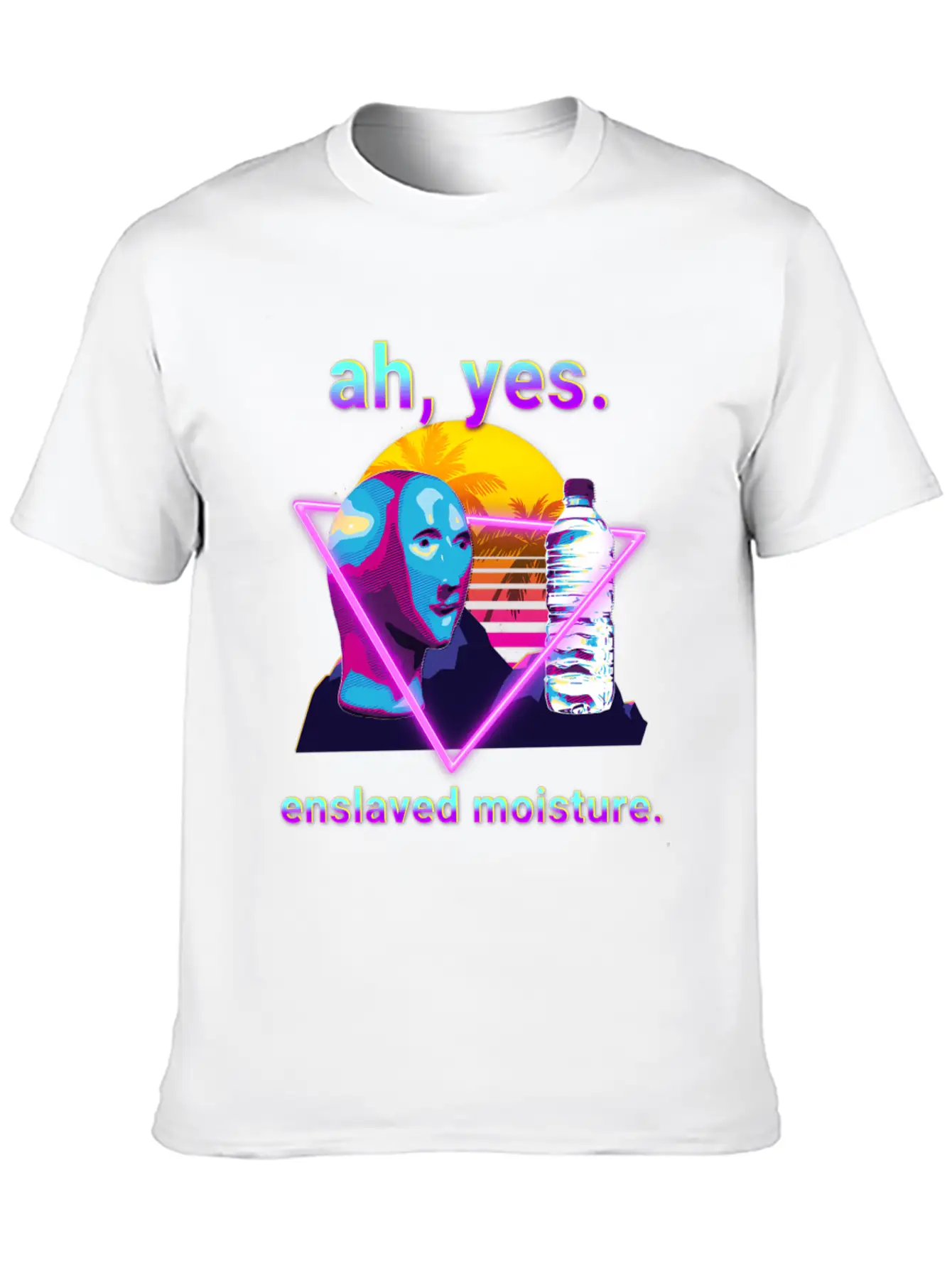 Ah Yes Enslaved Moisture Dank Meme 80S Vaporwave Timeless Short Sleeve Tee – Comfy And Minimalist Design