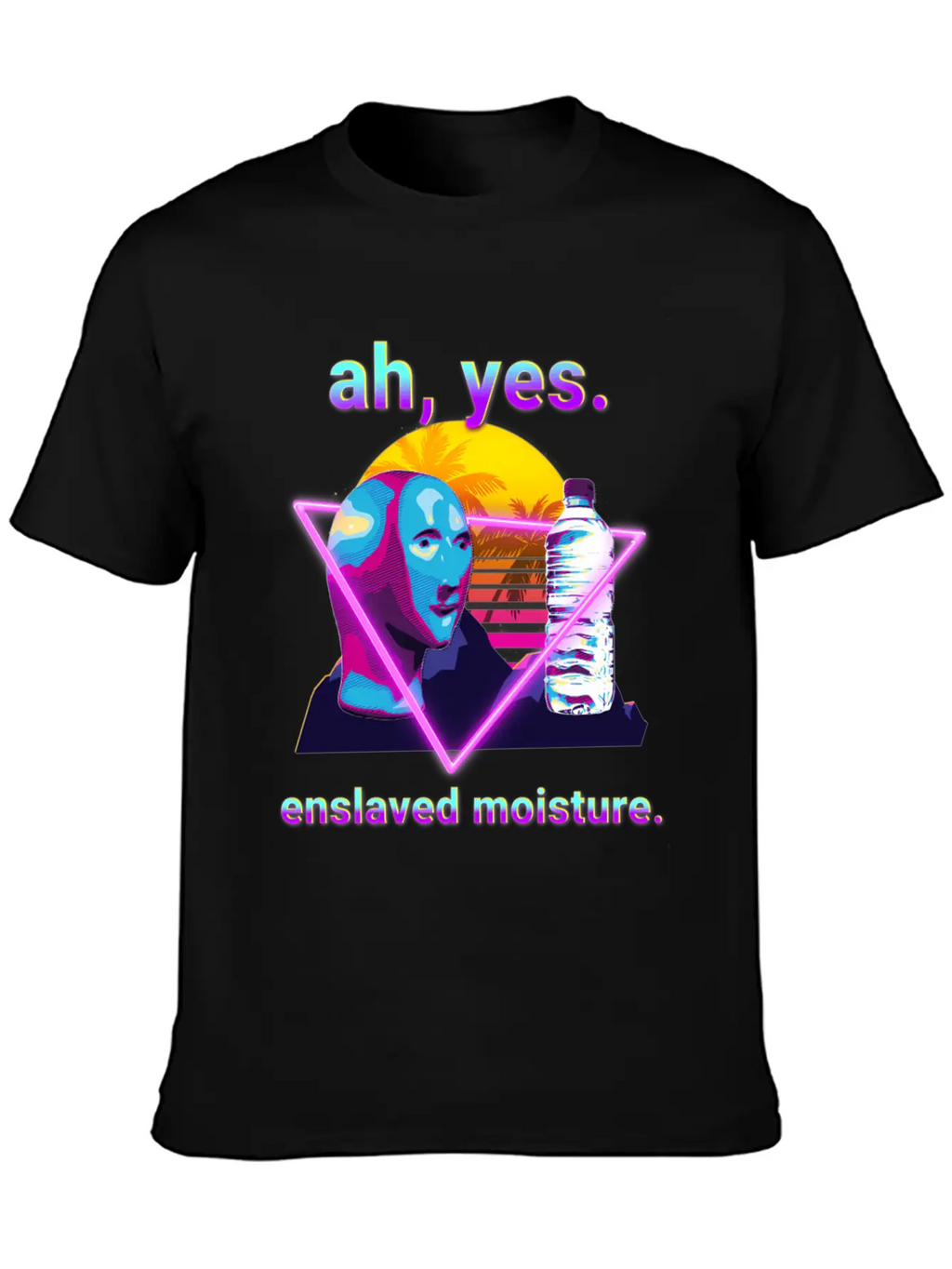 Ah Yes Enslaved Moisture Dank Meme 80S Vaporwave Timeless Short Sleeve Tee – Comfy And Minimalist Design