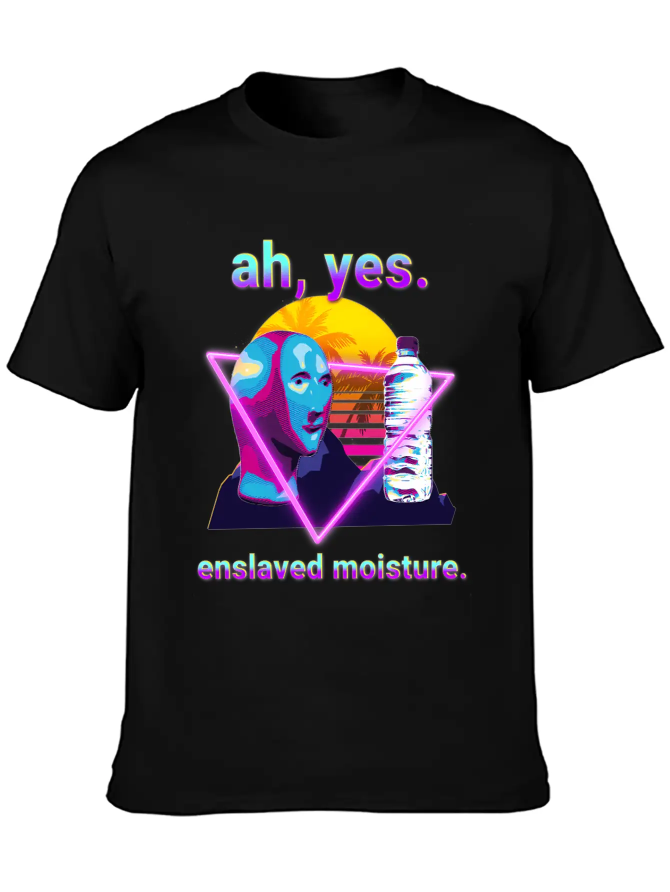 Ah Yes Enslaved Moisture Dank Meme 80S Vaporwave Timeless Short Sleeve Tee – Comfy And Minimalist Design