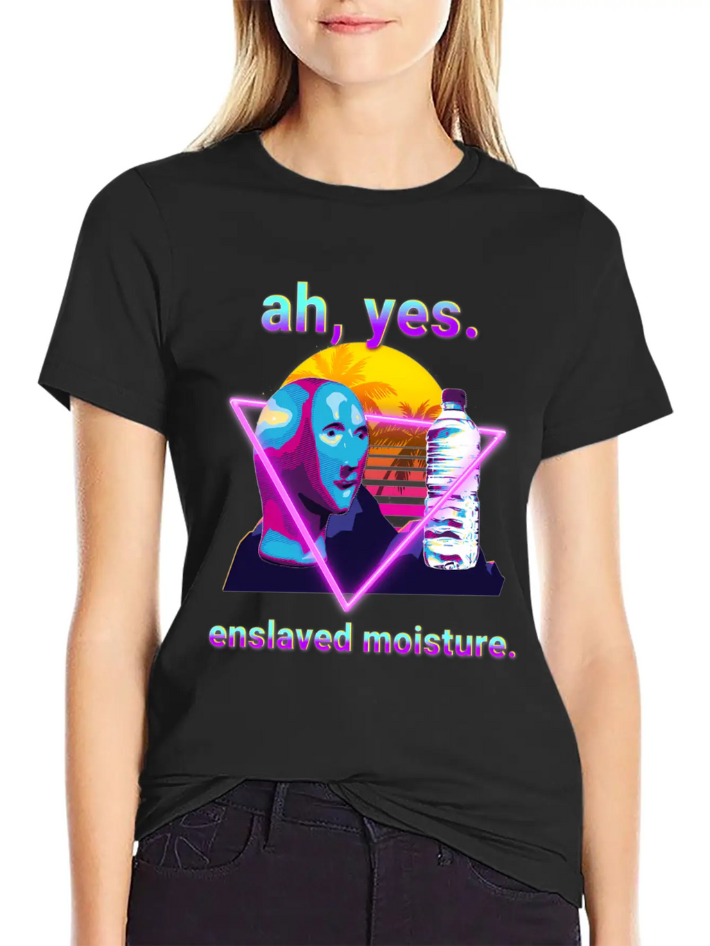 Ah Yes Enslaved Moisture Dank Meme 80S Vaporwave Timeless Short Sleeve Tee – Comfy And Minimalist Design