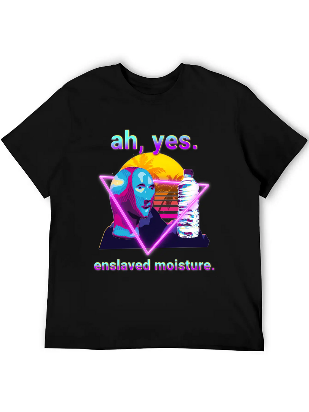 Ah Yes Enslaved Moisture Dank Meme 80S Vaporwave Timeless Short Sleeve Tee – Comfy And Minimalist Design