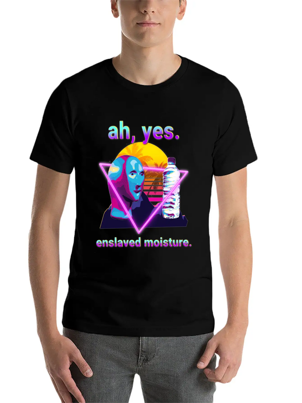 Ah Yes Enslaved Moisture Dank Meme 80S Vaporwave Timeless Short Sleeve Tee – Comfy And Minimalist Design