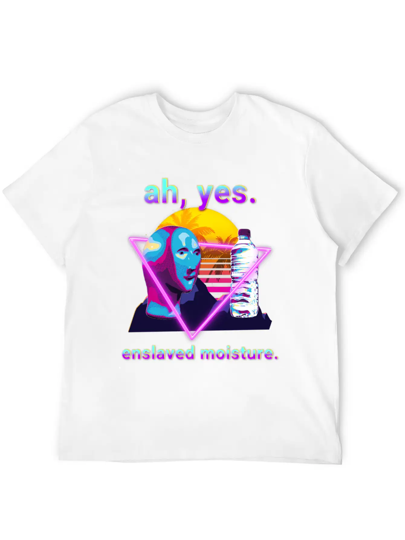 Ah Yes Enslaved Moisture Dank Meme 80S Vaporwave Timeless Short Sleeve Tee – Comfy And Minimalist Design