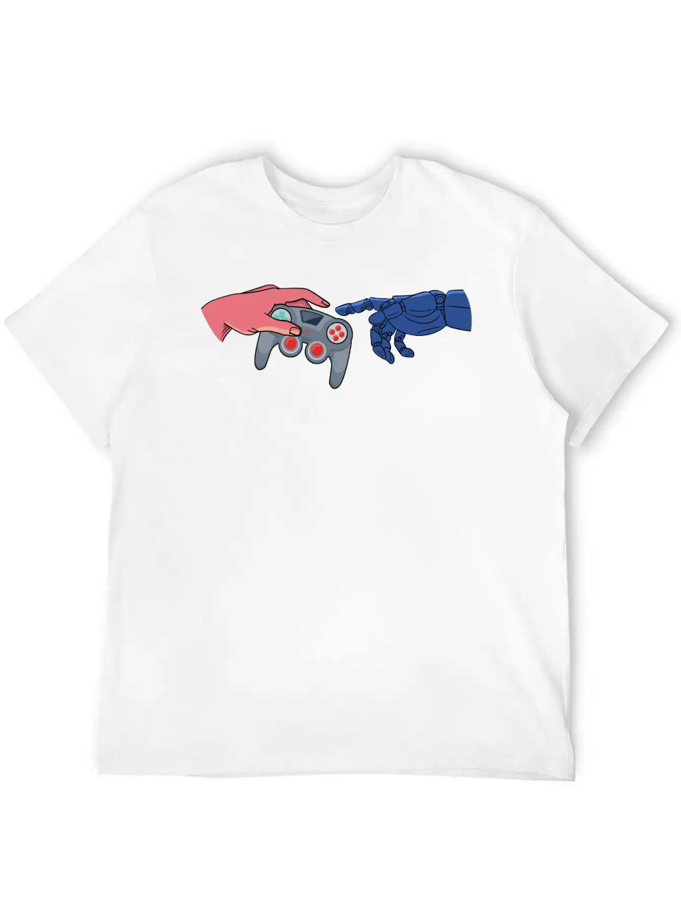 AI In Gaming Theme Simple Everyday Graphic Tee – Lightweight Summer Wear