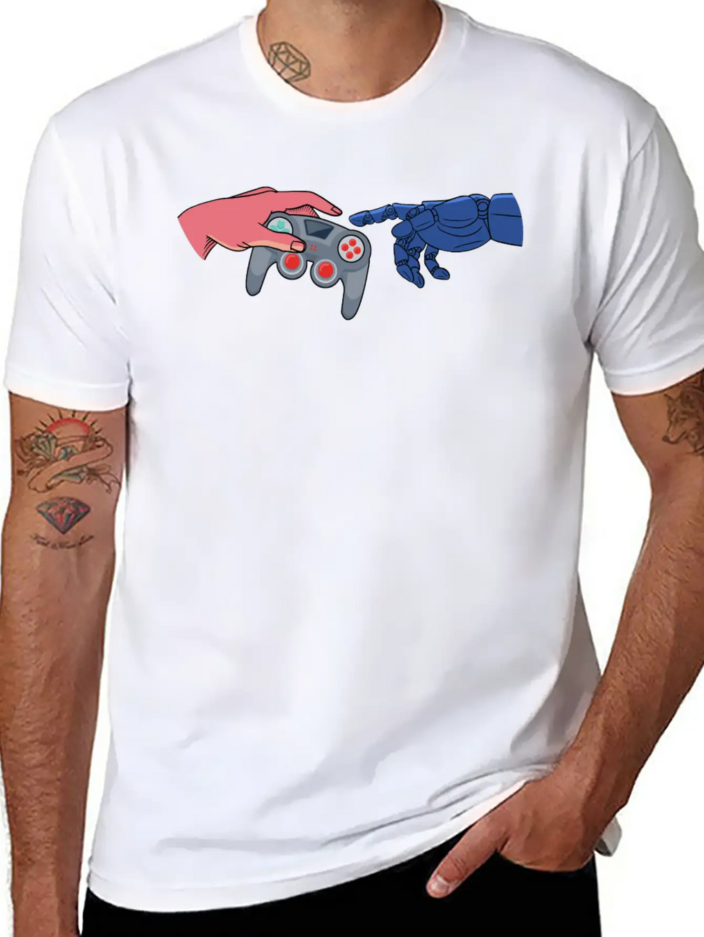 AI In Gaming Theme Simple Everyday Graphic Tee – Lightweight Summer Wear