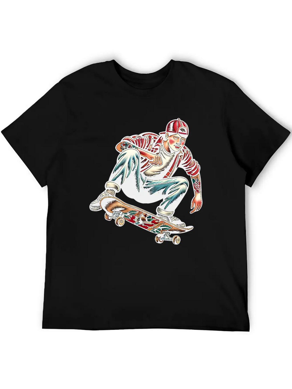 AI Old School 90s Teen Skater Basic Graphic T-Shirt – Daily Comfort In Soft Cotton