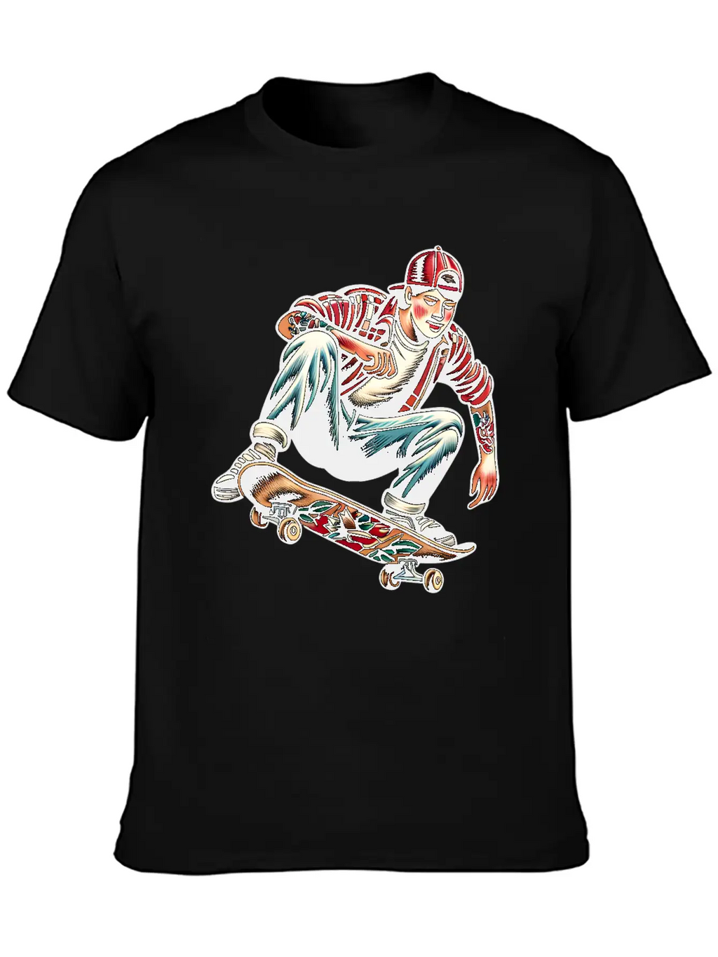 AI Old School 90s Teen Skater Basic Graphic T-Shirt – Daily Comfort In Soft Cotton