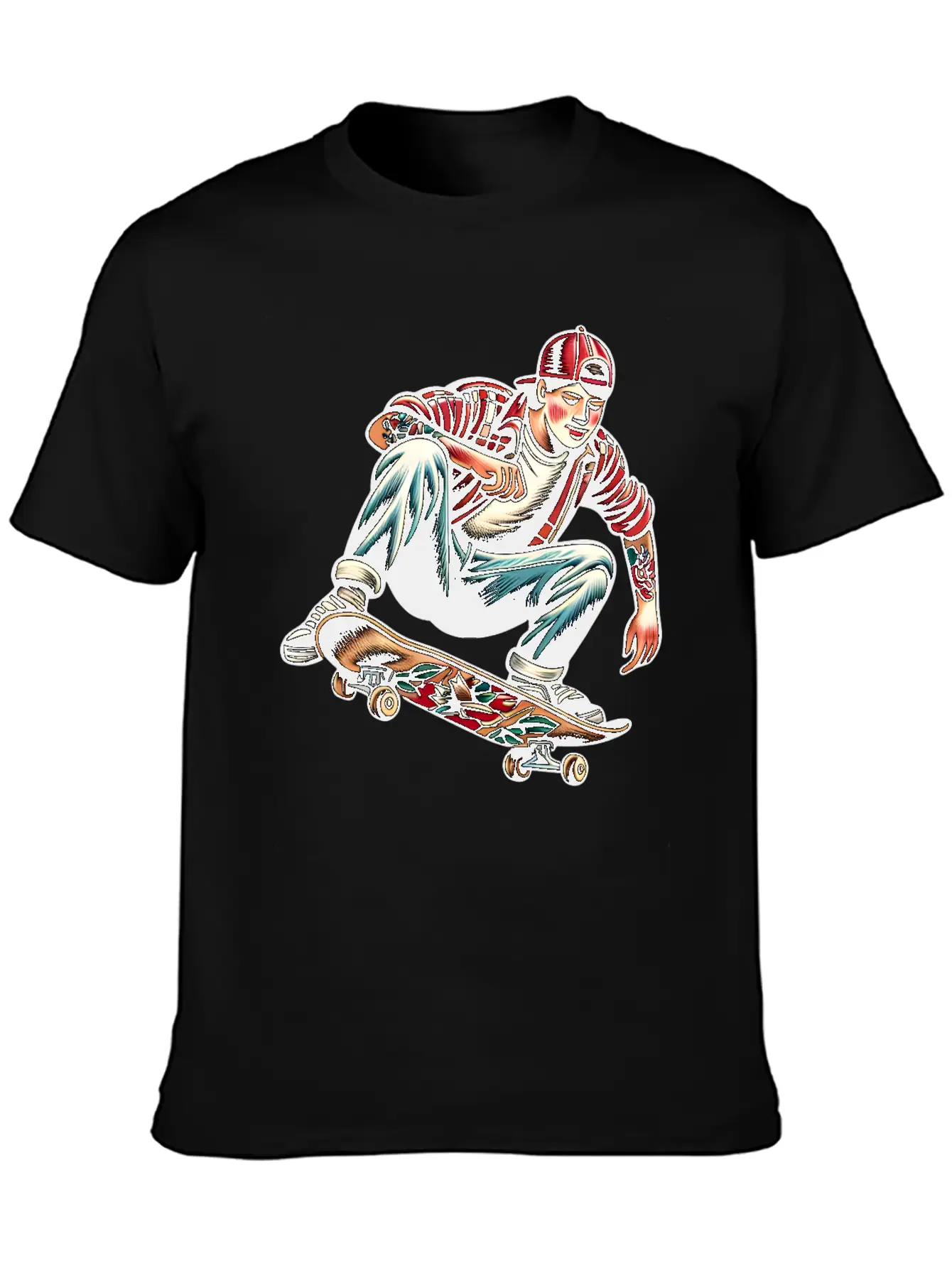 AI Old School 90s Teen Skater Basic Graphic T-Shirt – Daily Comfort In Soft Cotton