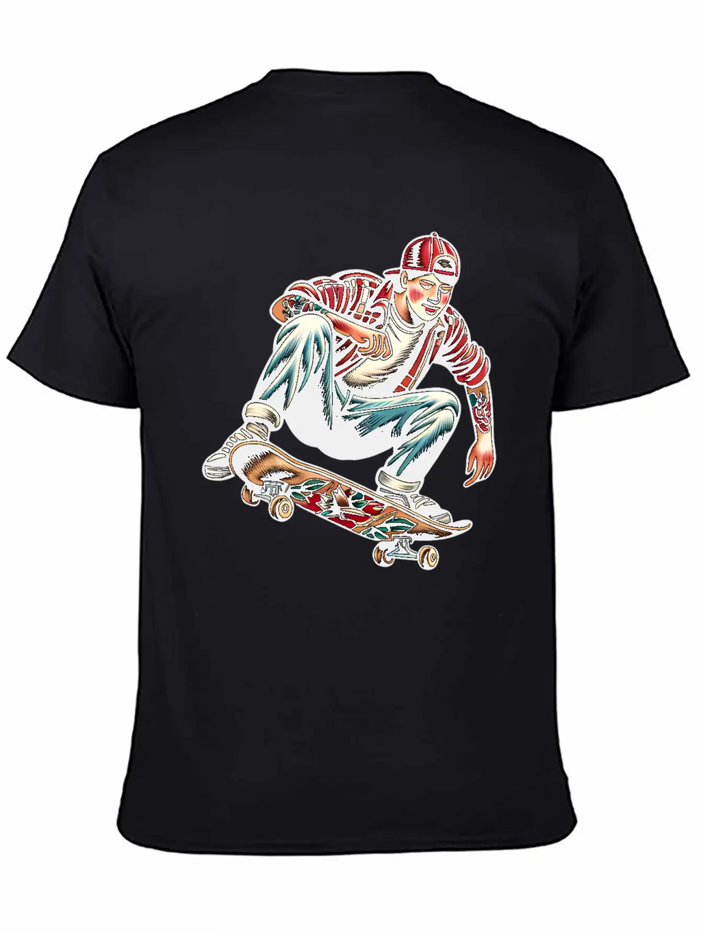 AI Old School 90s Teen Skater Basic Graphic T-Shirt – Daily Comfort In Soft Cotton