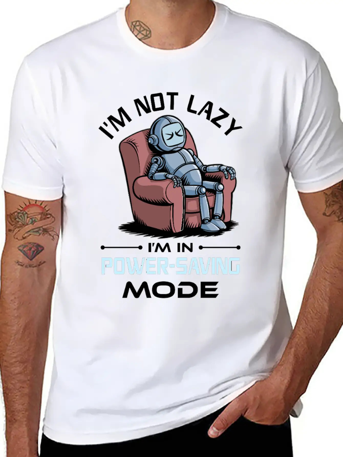 AI Robotics Geek Tech Humor Robot Comfortable Minimalist Graphic Tee – Summer Style Essential