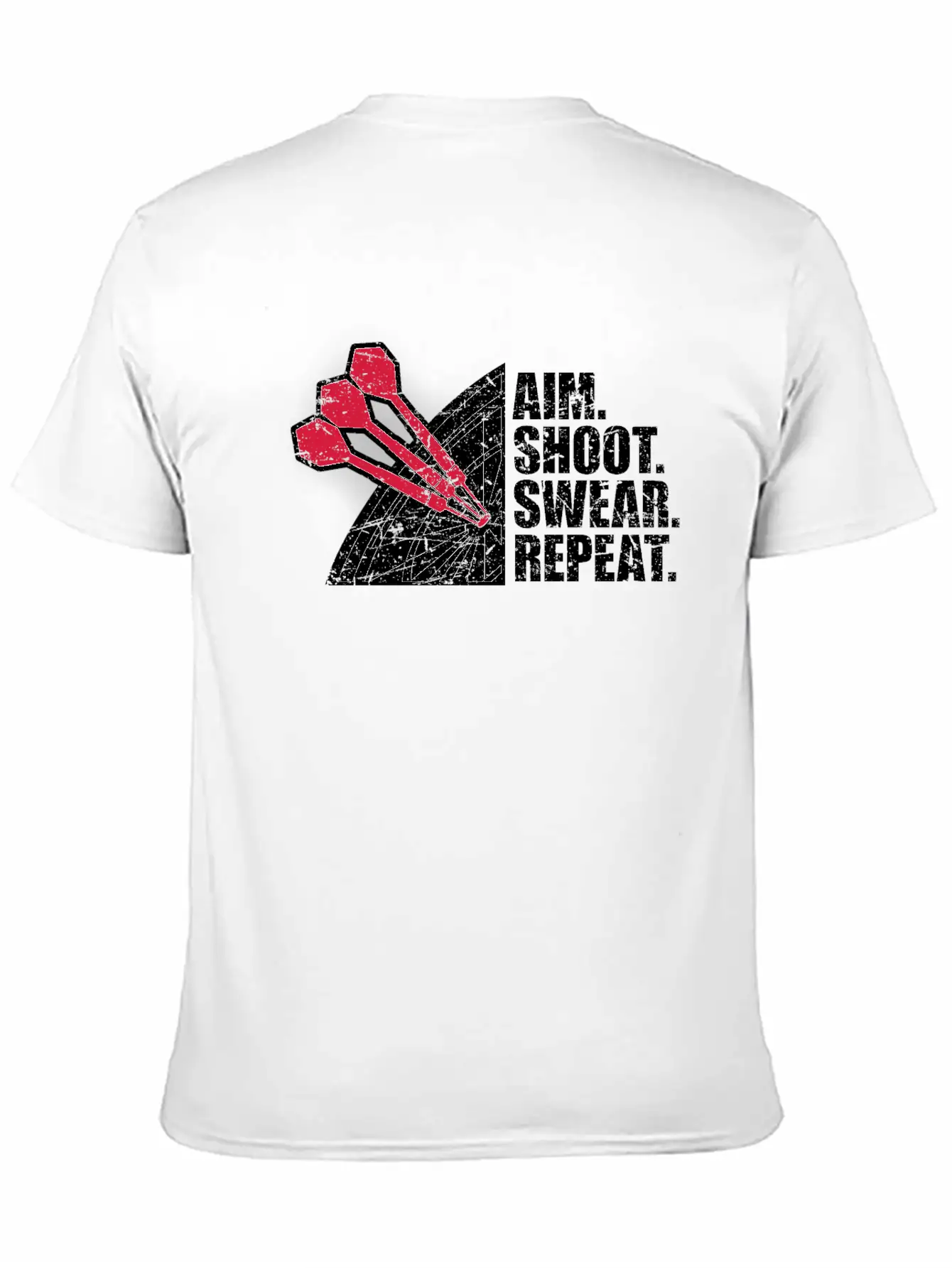 Aim Shoot Swear Repeat Darts Dart Arrow Dartboard Basic Graphic T-Shirt – Daily Comfort In Soft Cotton