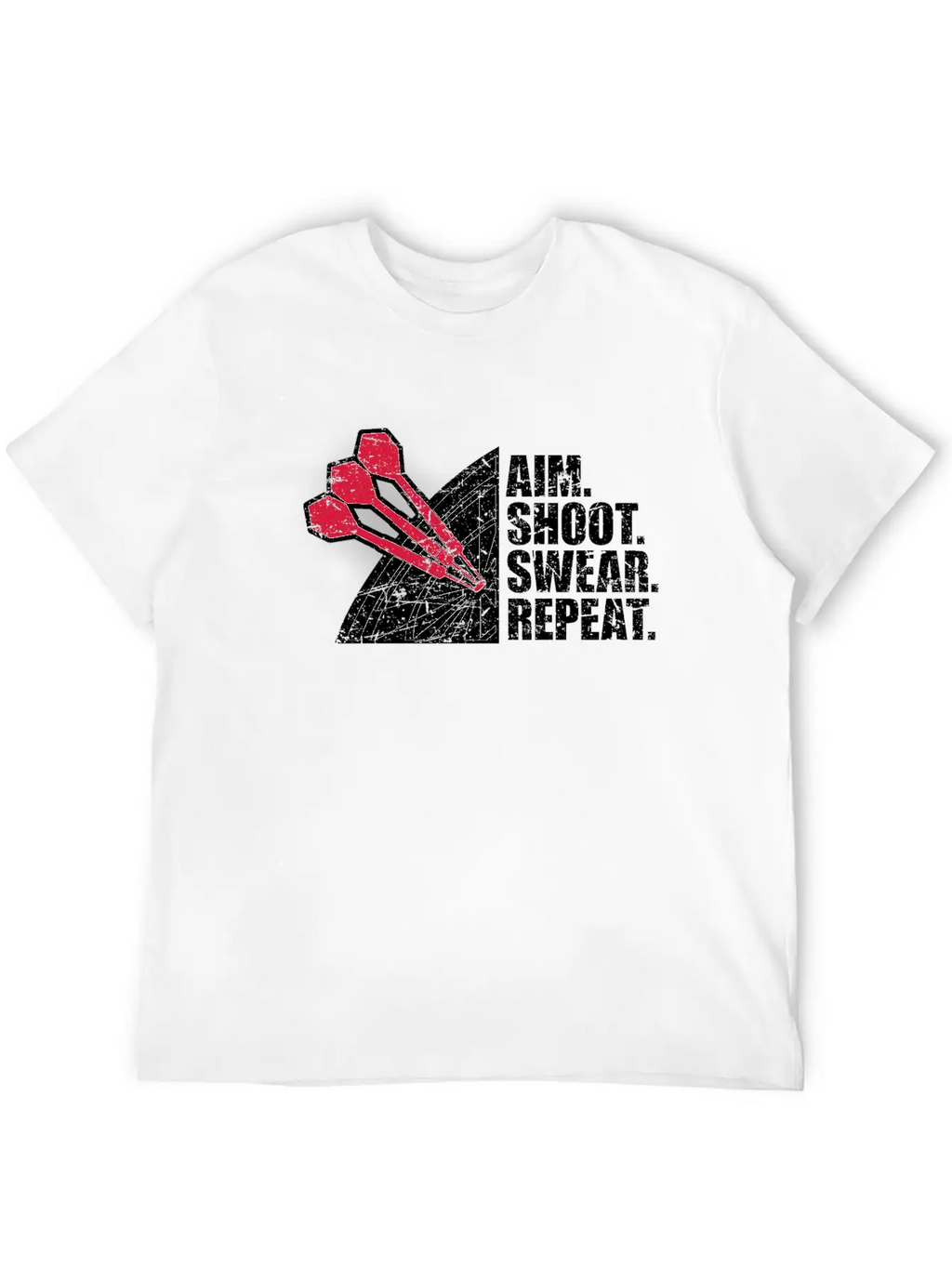 Aim Shoot Swear Repeat Darts Dart Arrow Dartboard Basic Graphic T-Shirt – Daily Comfort In Soft Cotton