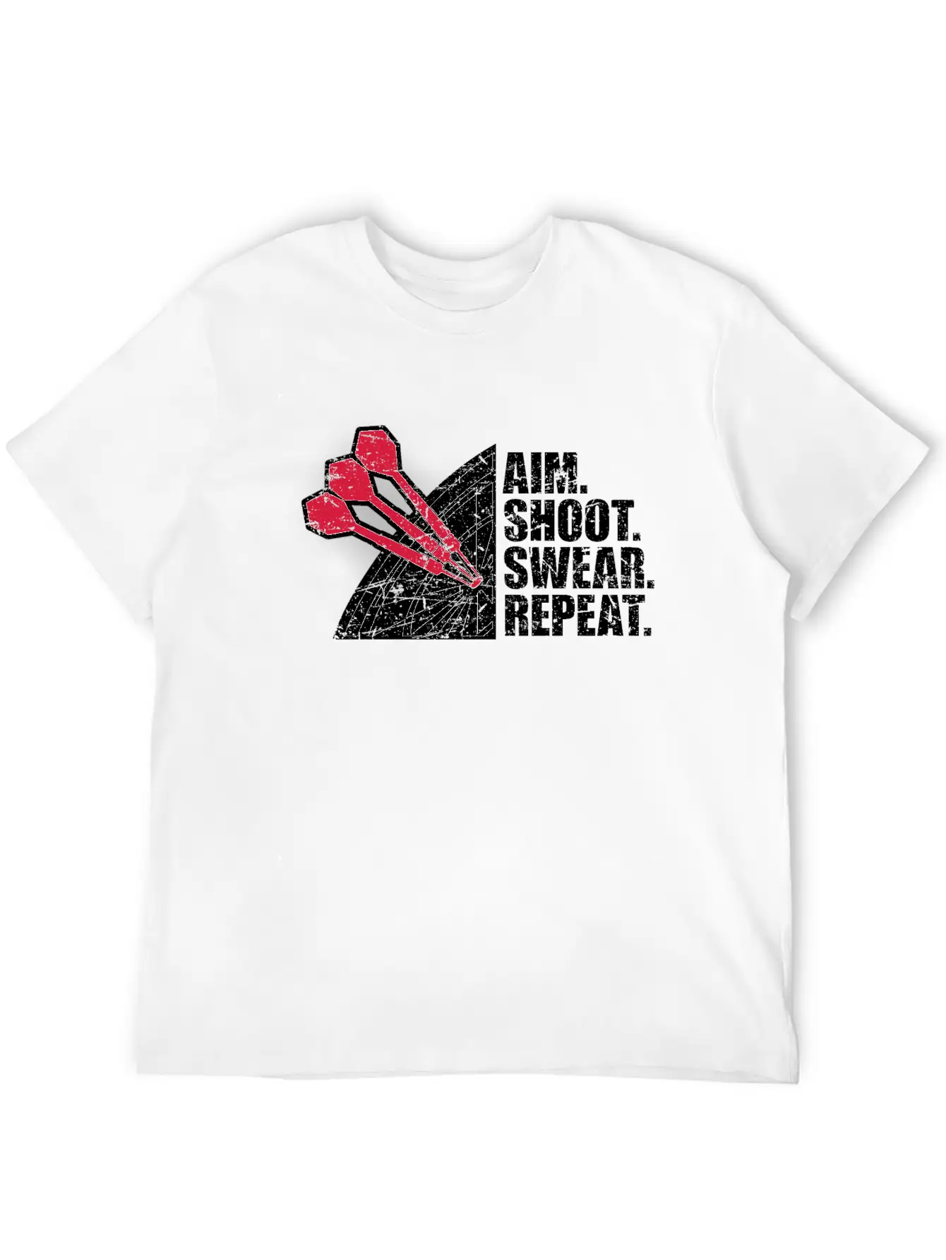 Aim Shoot Swear Repeat Darts Dart Arrow Dartboard Basic Graphic T-Shirt – Daily Comfort In Soft Cotton