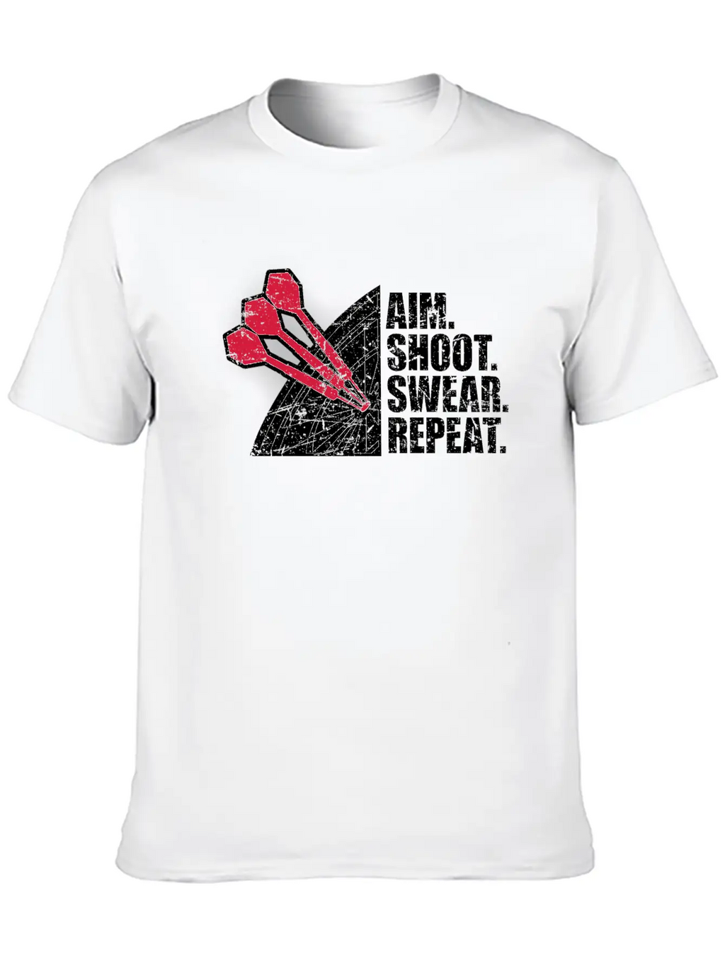 Aim Shoot Swear Repeat Darts Dart Arrow Dartboard Basic Graphic T-Shirt – Daily Comfort In Soft Cotton