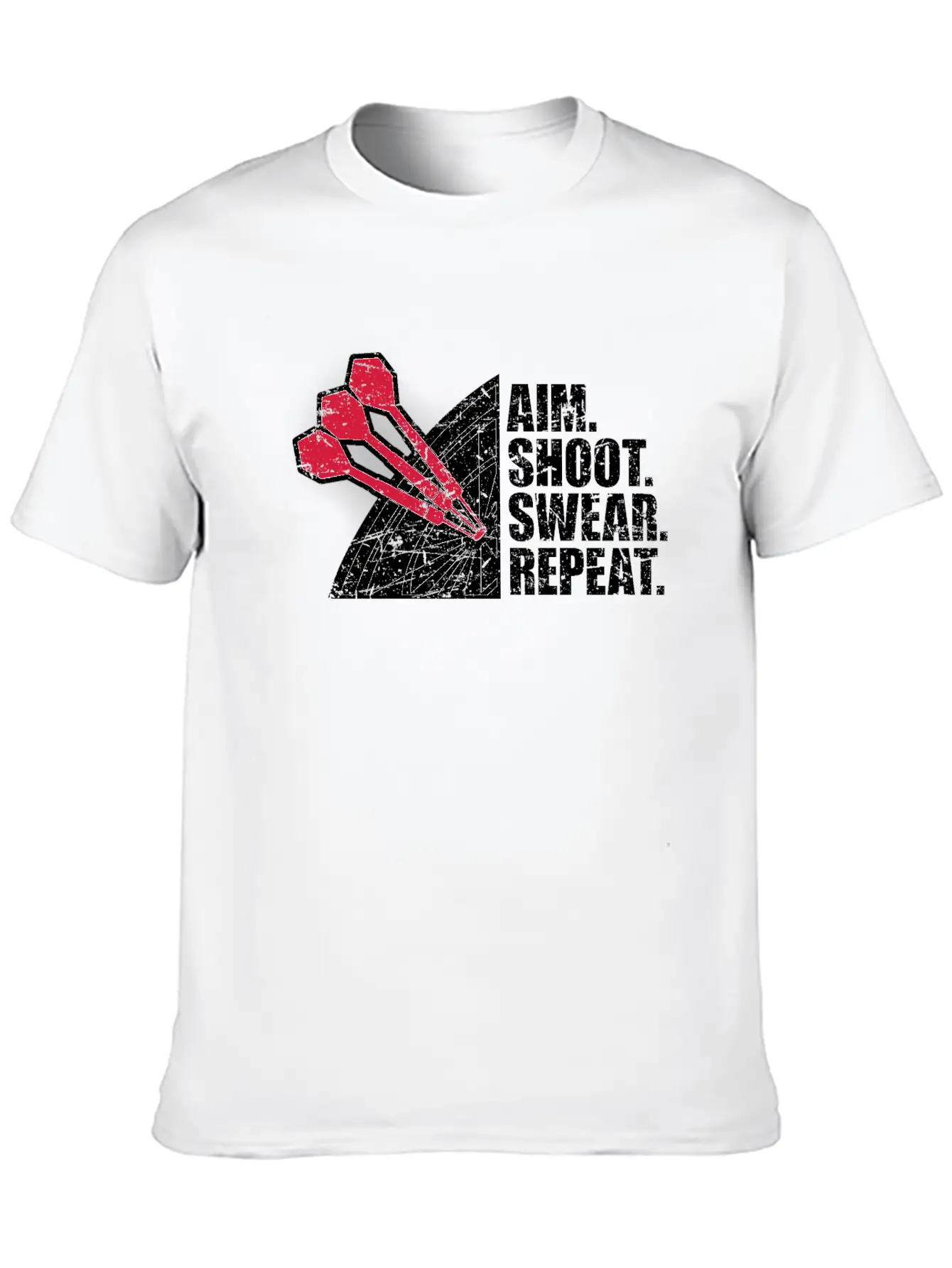Aim Shoot Swear Repeat Darts Dart Arrow Dartboard Basic Graphic T-Shirt – Daily Comfort In Soft Cotton
