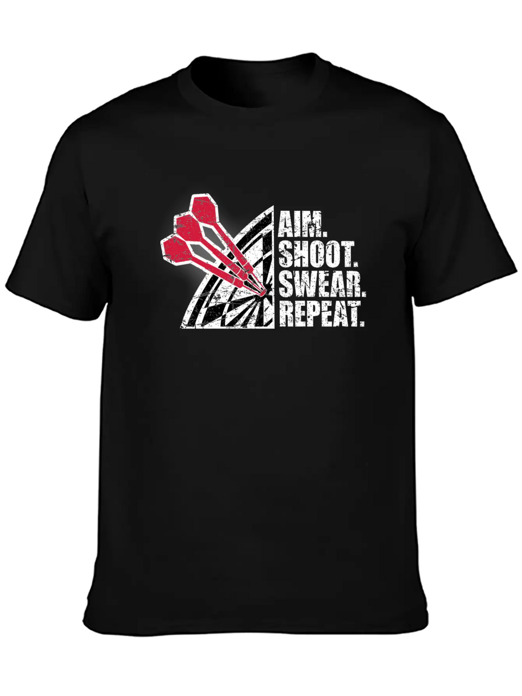 Aim Shoot Swear Repeat Darts Dart Arrow Dartboard Basic Graphic T-Shirt – Daily Comfort In Soft Cotton
