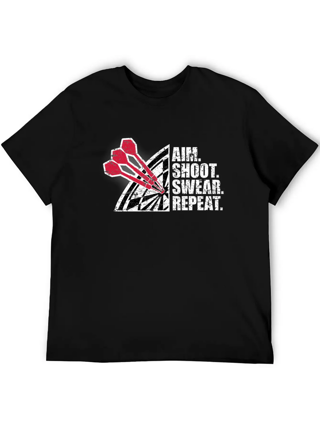 Aim Shoot Swear Repeat Darts Dart Arrow Dartboard Basic Graphic T-Shirt – Daily Comfort In Soft Cotton