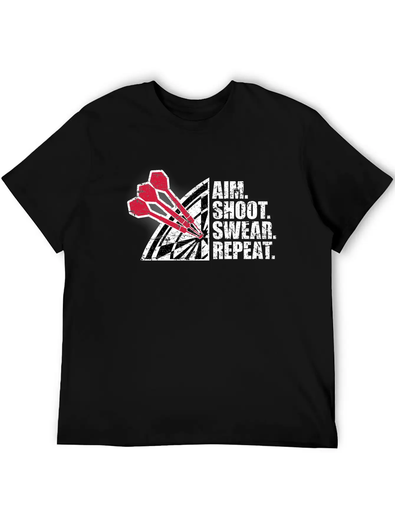Aim Shoot Swear Repeat Darts Dart Arrow Dartboard Basic Graphic T-Shirt – Daily Comfort In Soft Cotton