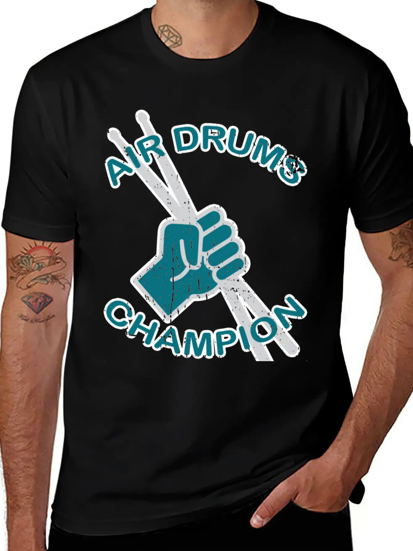 Air Drums Champion Gift Classic Fit Graphic Tee For Daily Comfort – Unisex Cotton Shirt