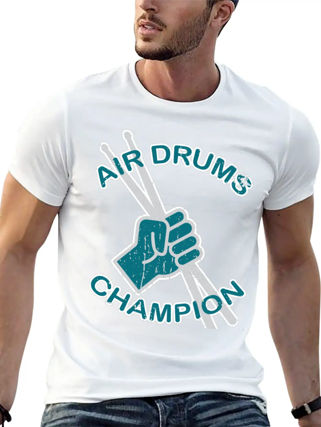 Air Drums Champion Gift Classic Fit Graphic Tee For Daily Comfort – Unisex Cotton Shirt