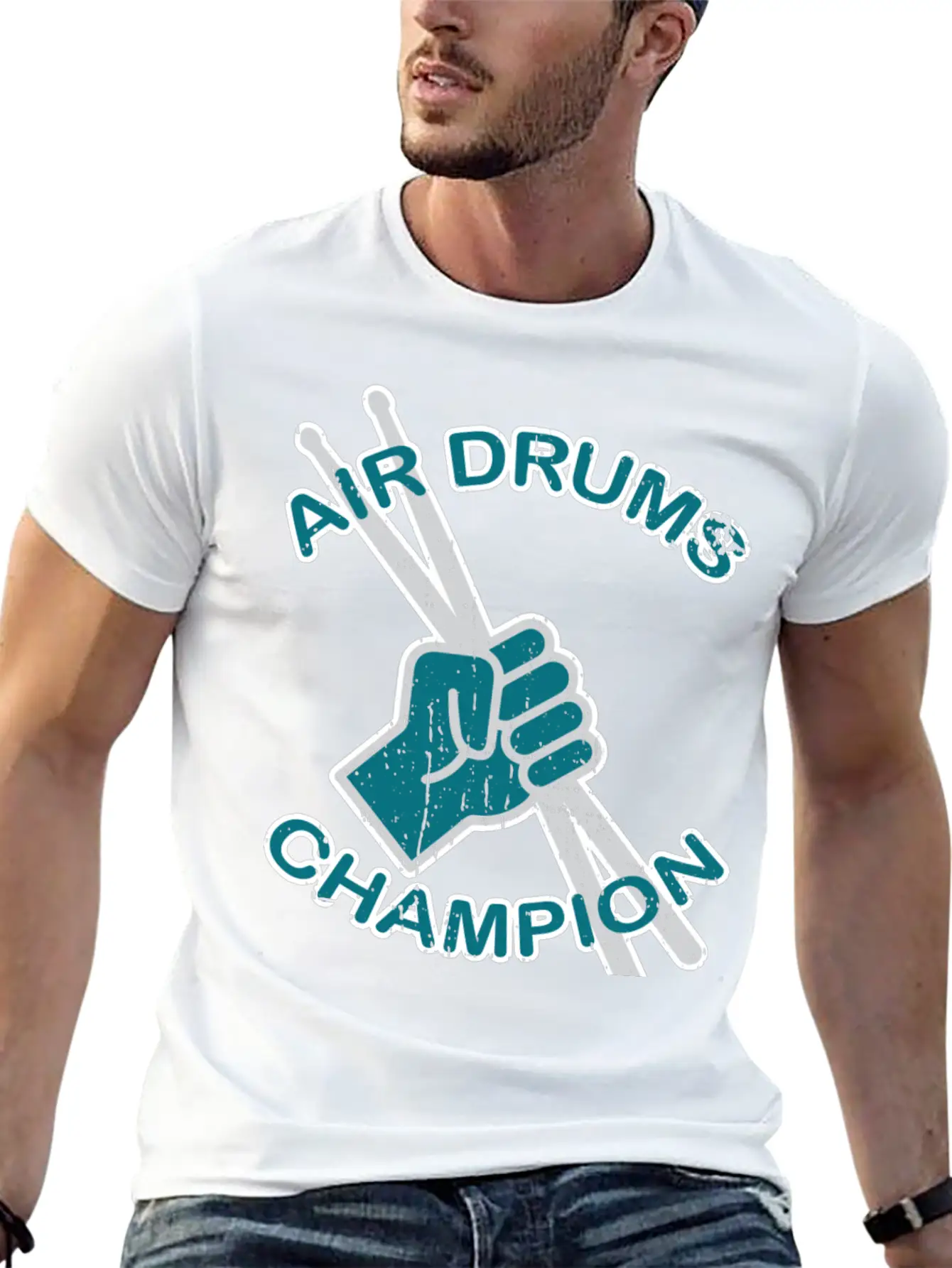 Air Drums Champion Gift Classic Fit Graphic Tee For Daily Comfort – Unisex Cotton Shirt