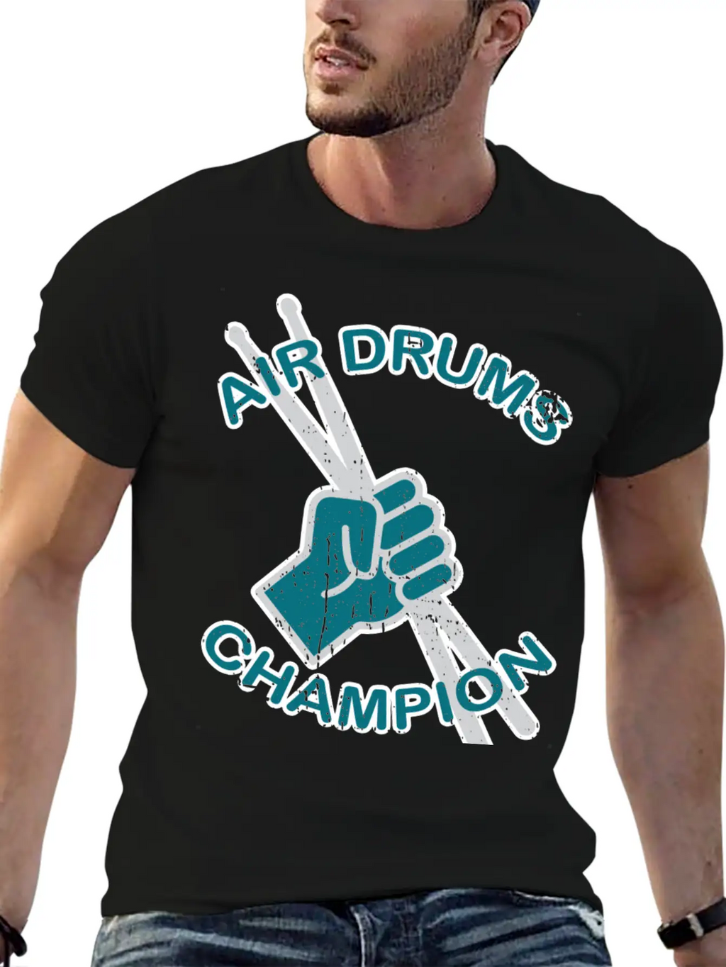 Air Drums Champion Gift Classic Fit Graphic Tee For Daily Comfort – Unisex Cotton Shirt