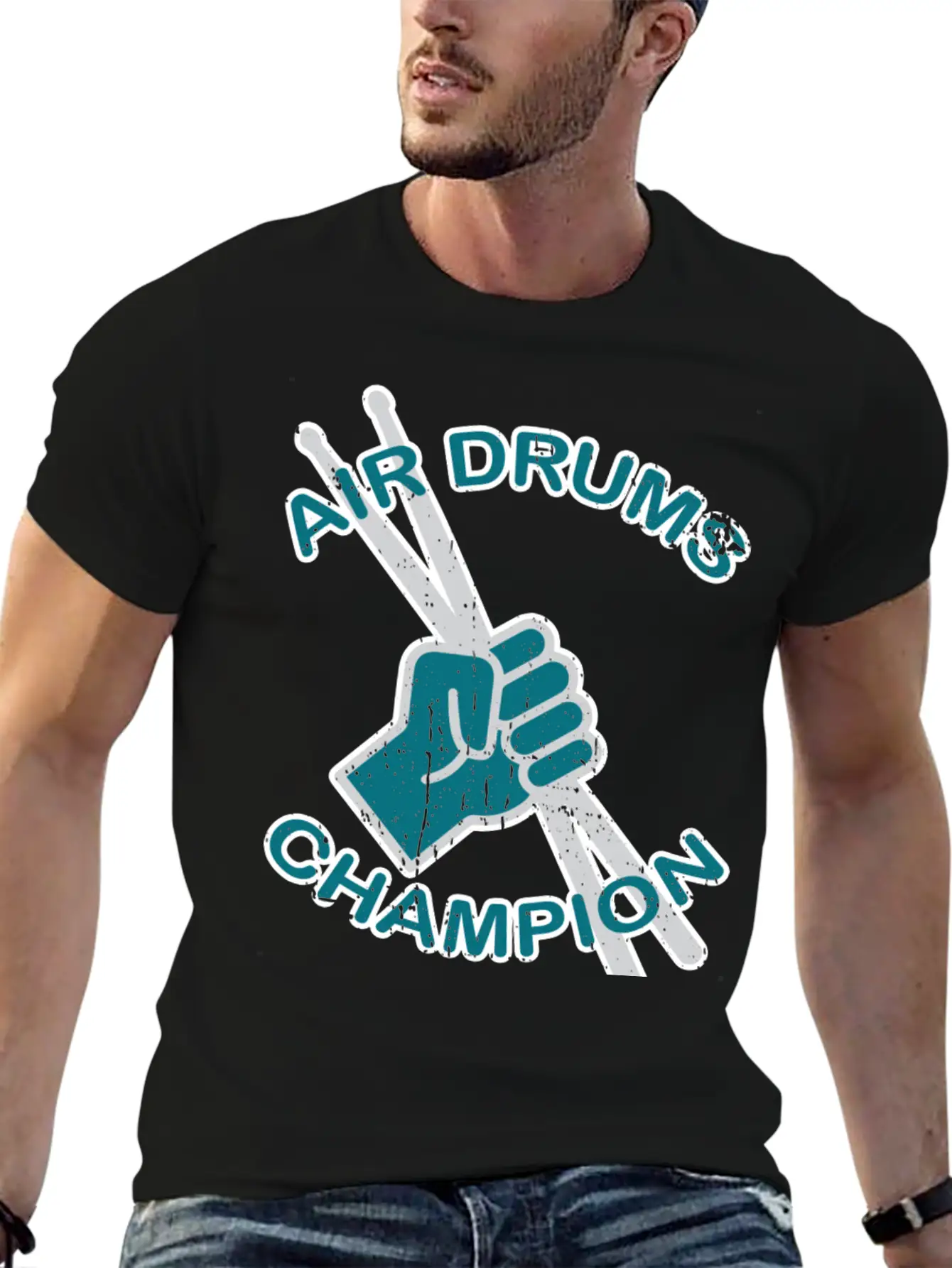Air Drums Champion Gift Classic Fit Graphic Tee For Daily Comfort – Unisex Cotton Shirt