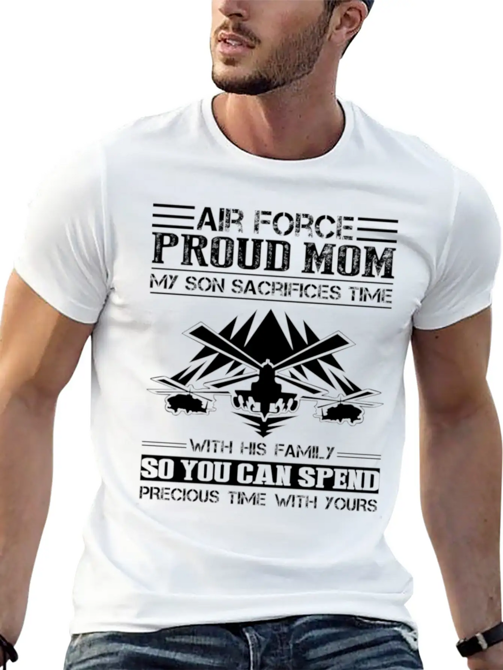 Air Force Proud Mom Son Shirt Stylish Everyday T-Shirt – Unisex Basic Cotton Tee