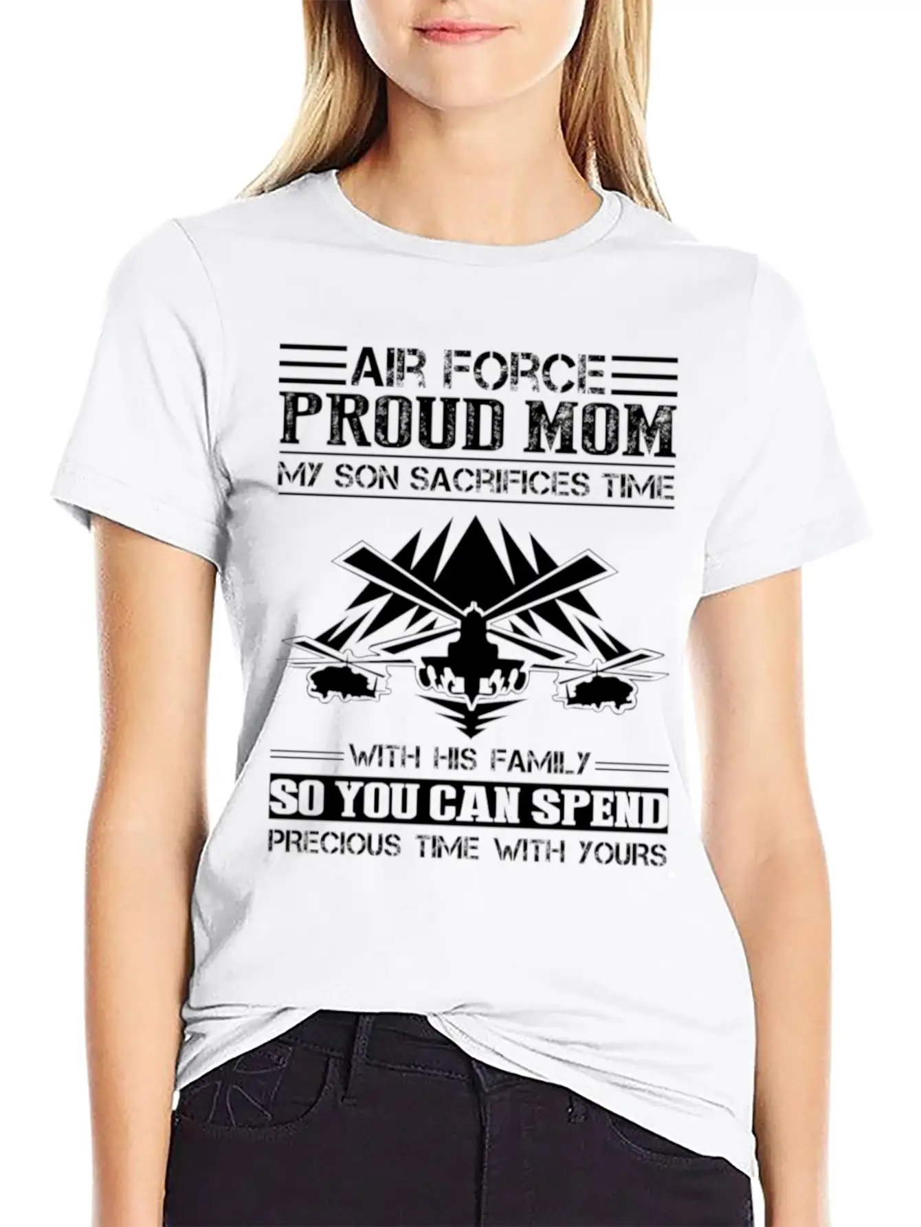 Air Force Proud Mom Son Shirt Stylish Everyday T-Shirt – Unisex Basic Cotton Tee