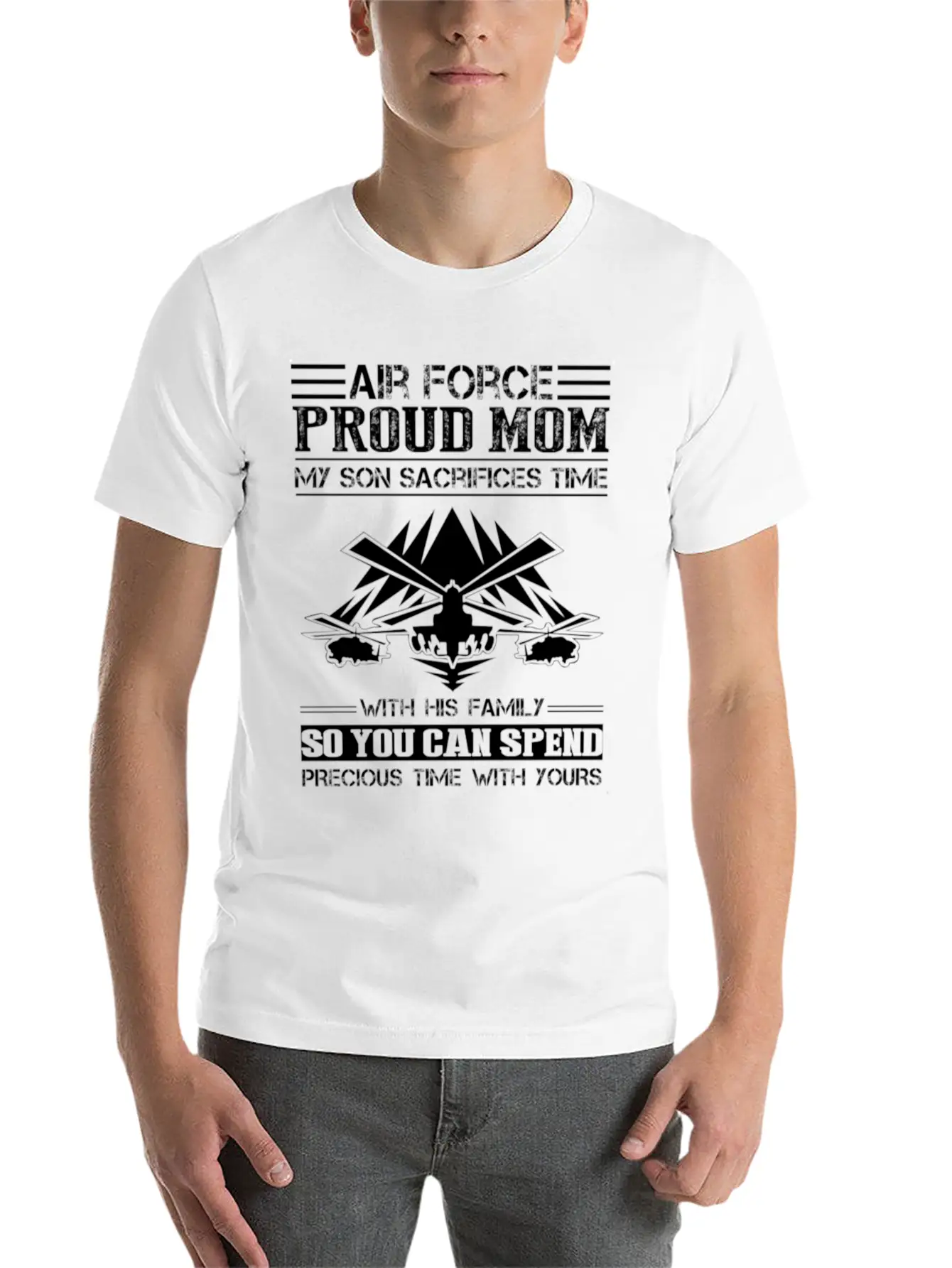 Air Force Proud Mom Son Shirt Stylish Everyday T-Shirt – Unisex Basic Cotton Tee