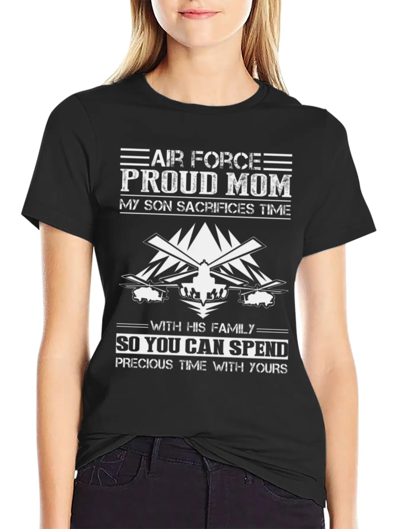 Air Force Proud Mom Son Shirt Stylish Everyday T-Shirt – Unisex Basic Cotton Tee