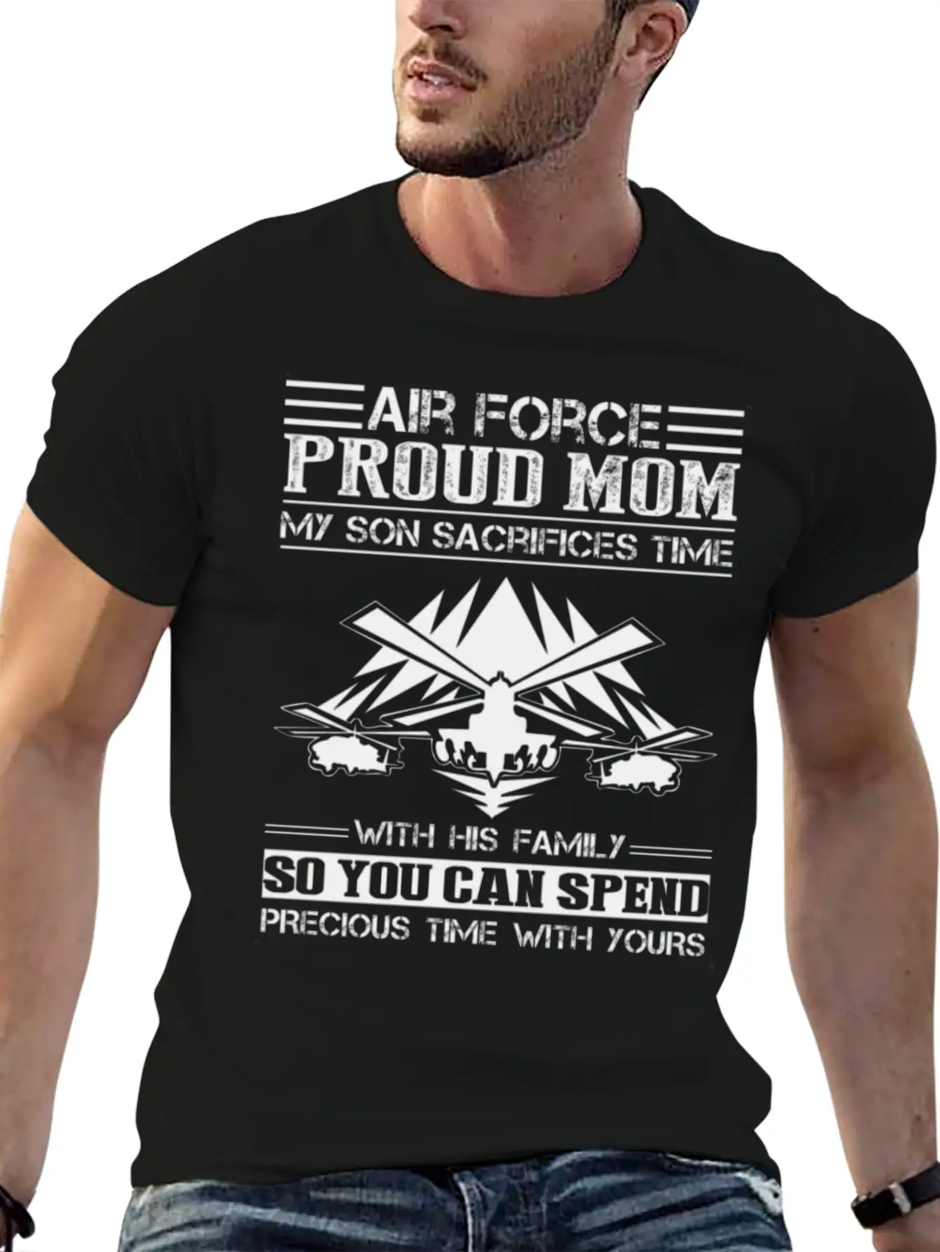 Air Force Proud Mom Son Shirt Stylish Everyday T-Shirt – Unisex Basic Cotton Tee