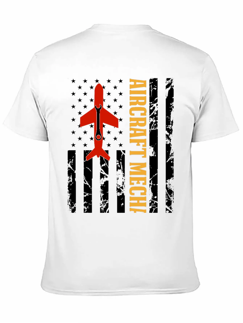 AIRCRAFT MECHANIC USA FLAG Classic Crew Neck Graphic Tee – Everyday Minimal Look