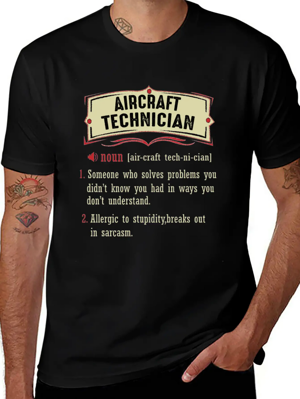 Aircraft Technician Dictionary Term Sarcastic Classic Fit Graphic Tee For Daily Comfort – Unisex Cotton Shirt