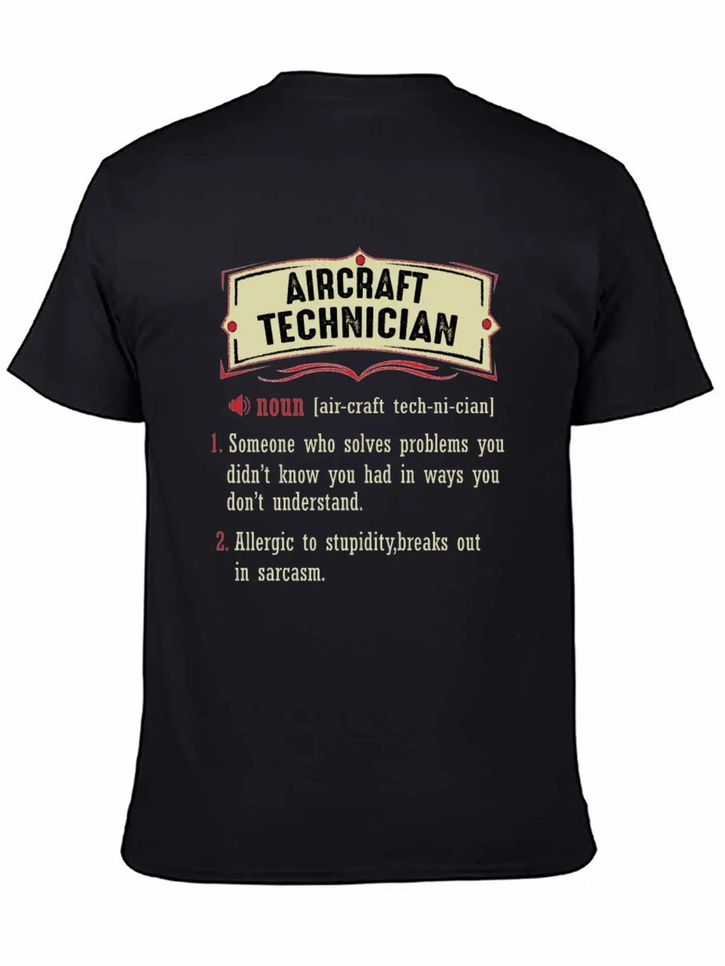 Aircraft Technician Dictionary Term Sarcastic Classic Fit Graphic Tee For Daily Comfort – Unisex Cotton Shirt