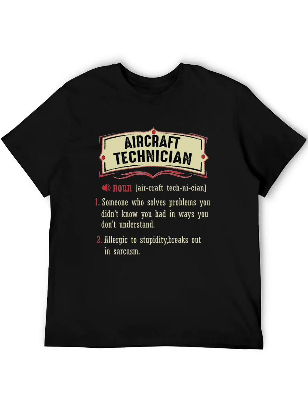Aircraft Technician Dictionary Term Sarcastic Classic Fit Graphic Tee For Daily Comfort – Unisex Cotton Shirt