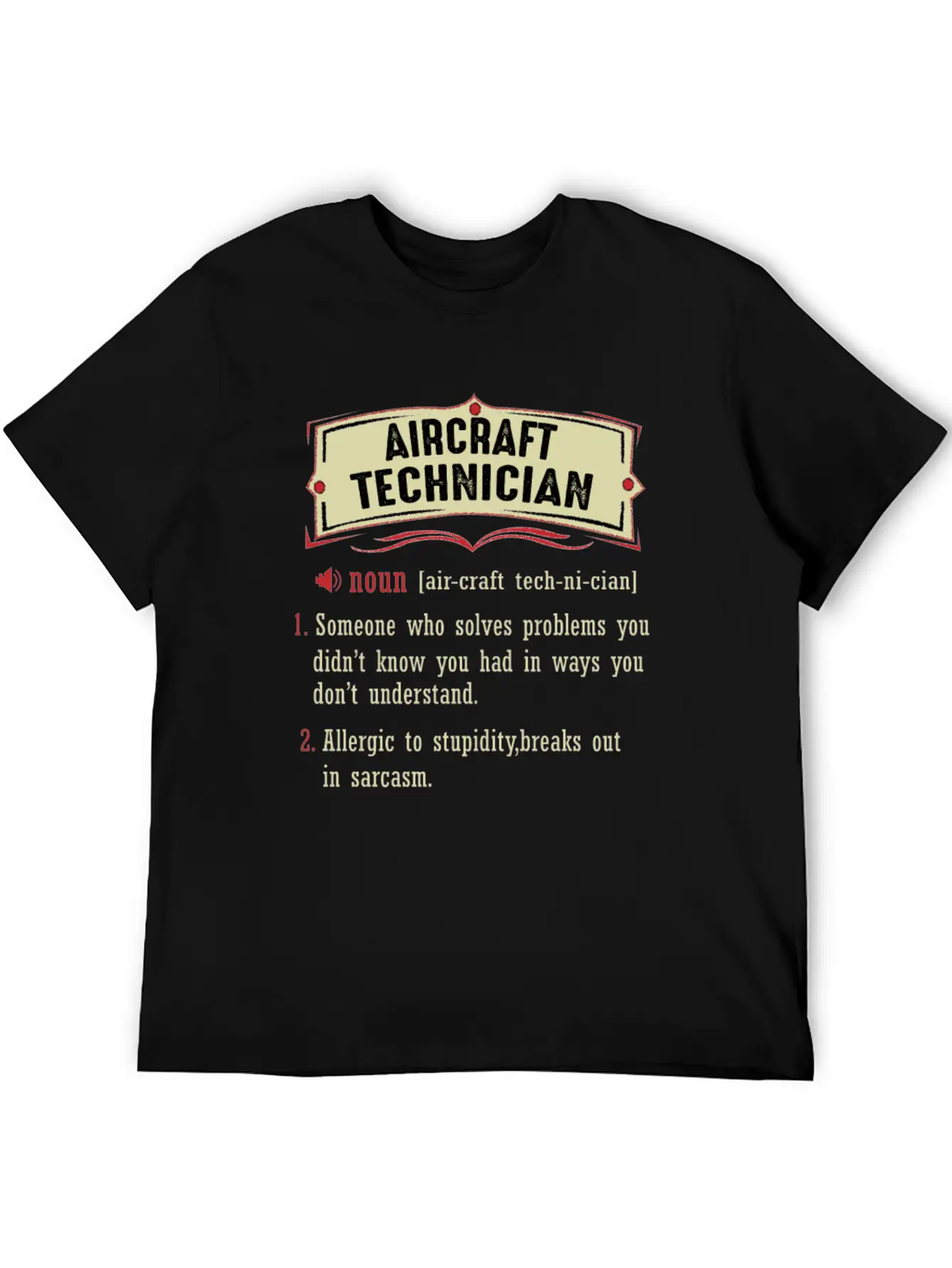 Aircraft Technician Dictionary Term Sarcastic Classic Fit Graphic Tee For Daily Comfort – Unisex Cotton Shirt