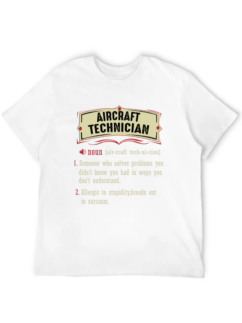 Aircraft Technician Dictionary Term Sarcastic Classic Fit Graphic Tee For Daily Comfort – Unisex Cotton Shirt