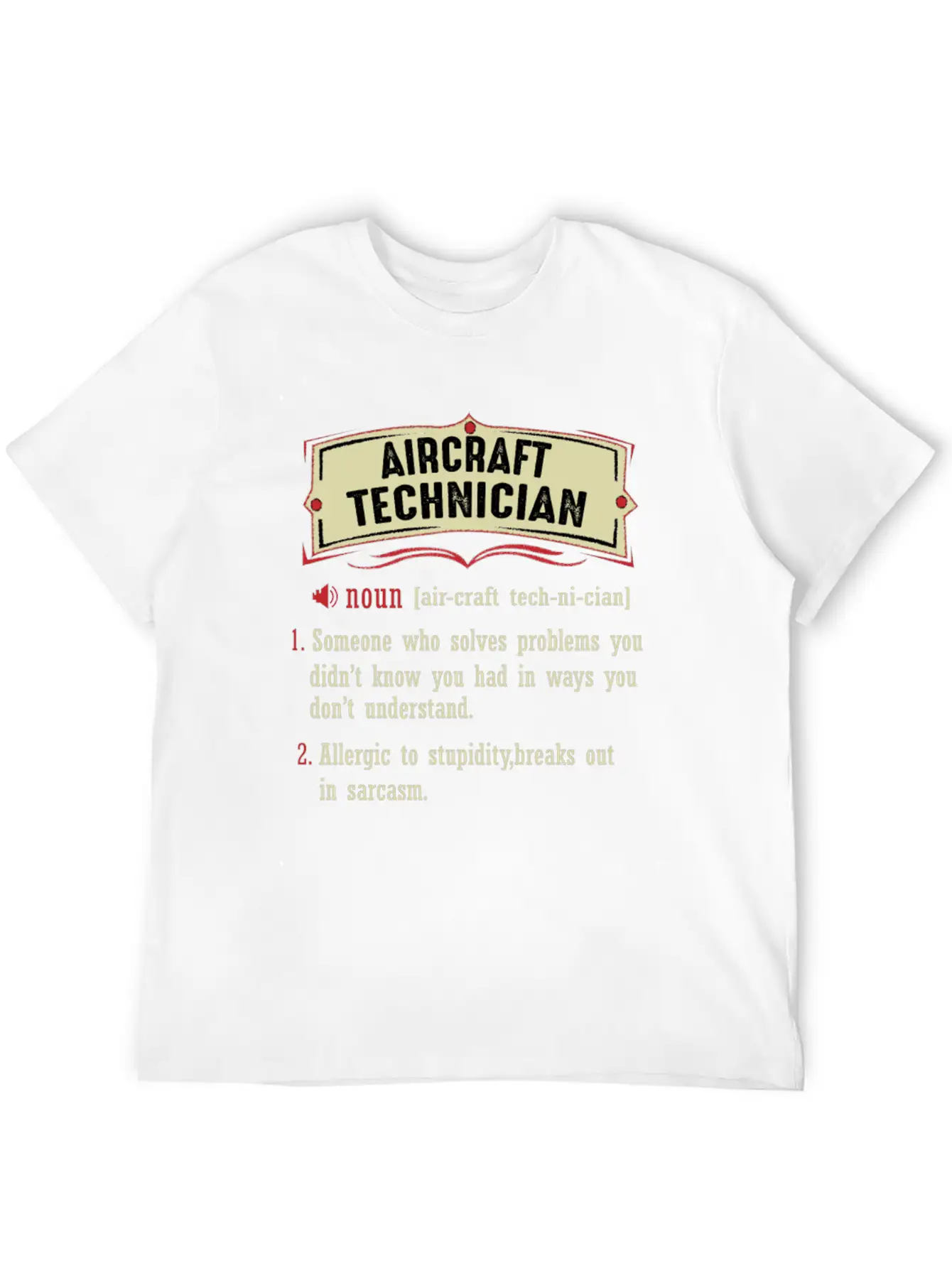 Aircraft Technician Dictionary Term Sarcastic Classic Fit Graphic Tee For Daily Comfort – Unisex Cotton Shirt