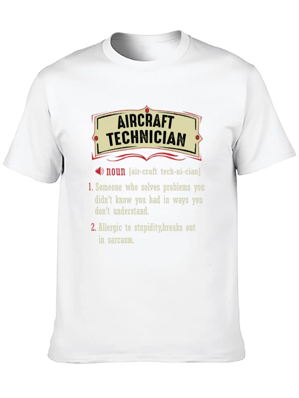 Aircraft Technician Dictionary Term Sarcastic Classic Fit Graphic Tee For Daily Comfort – Unisex Cotton Shirt