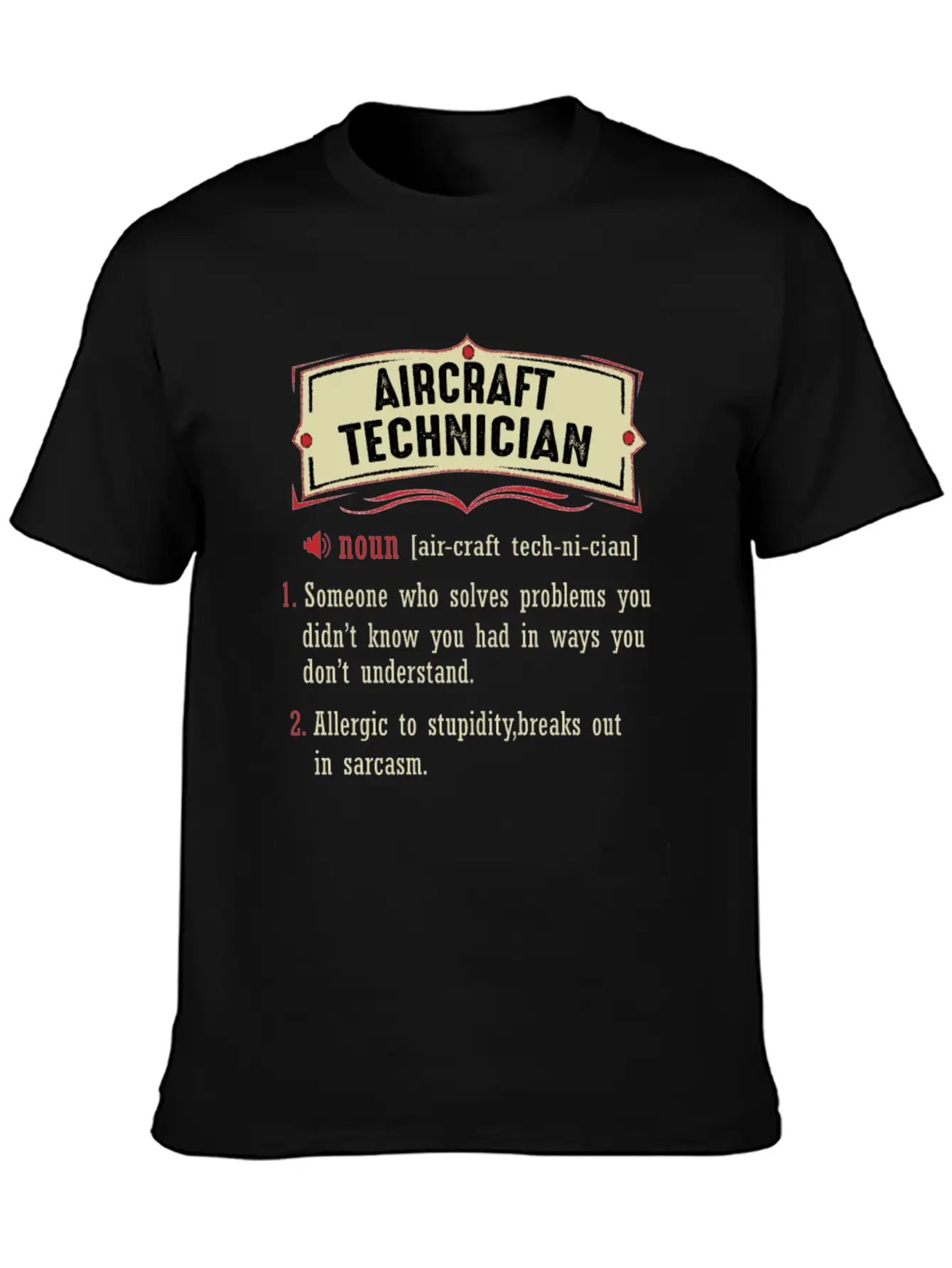 Aircraft Technician Dictionary Term Sarcastic Classic Fit Graphic Tee For Daily Comfort – Unisex Cotton Shirt