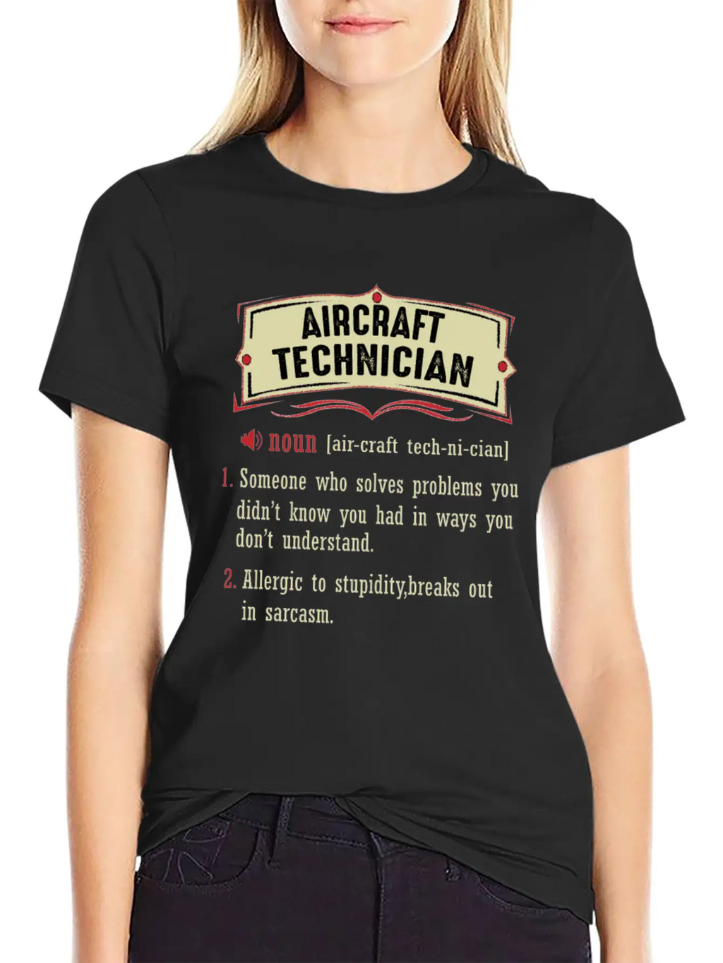 Aircraft Technician Dictionary Term Sarcastic Classic Fit Graphic Tee For Daily Comfort – Unisex Cotton Shirt