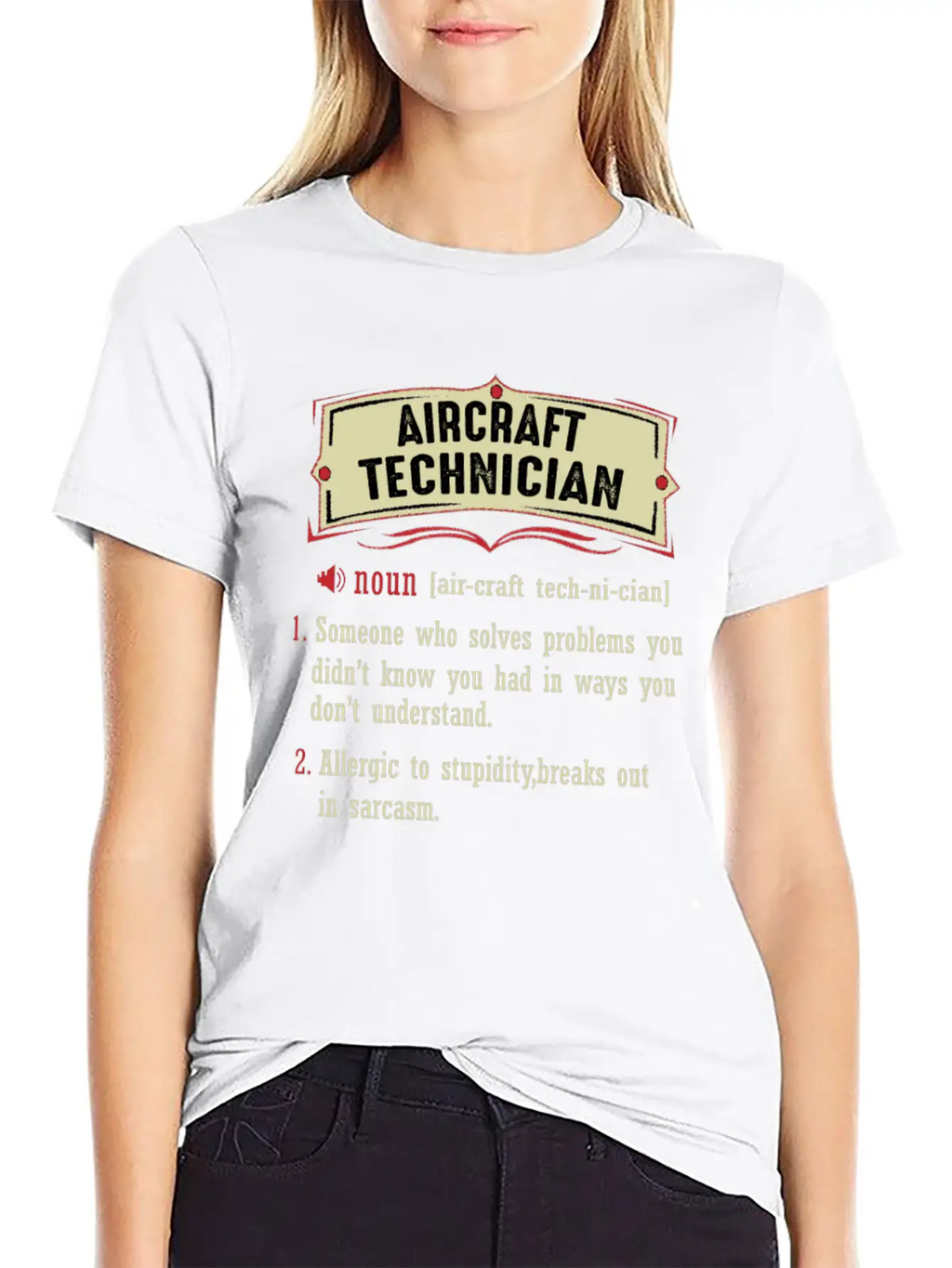 Aircraft Technician Dictionary Term Sarcastic Classic Fit Graphic Tee For Daily Comfort – Unisex Cotton Shirt