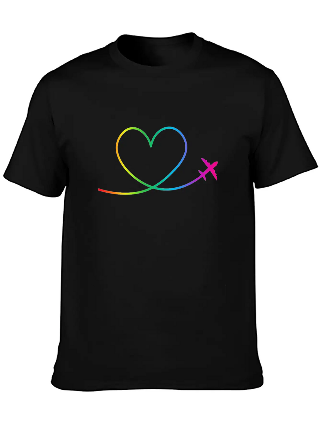 Airplane Heart Pilot Colorful Aircraft Spotting Breathable Soft Cotton T-Shirt – Timeless Casual Look