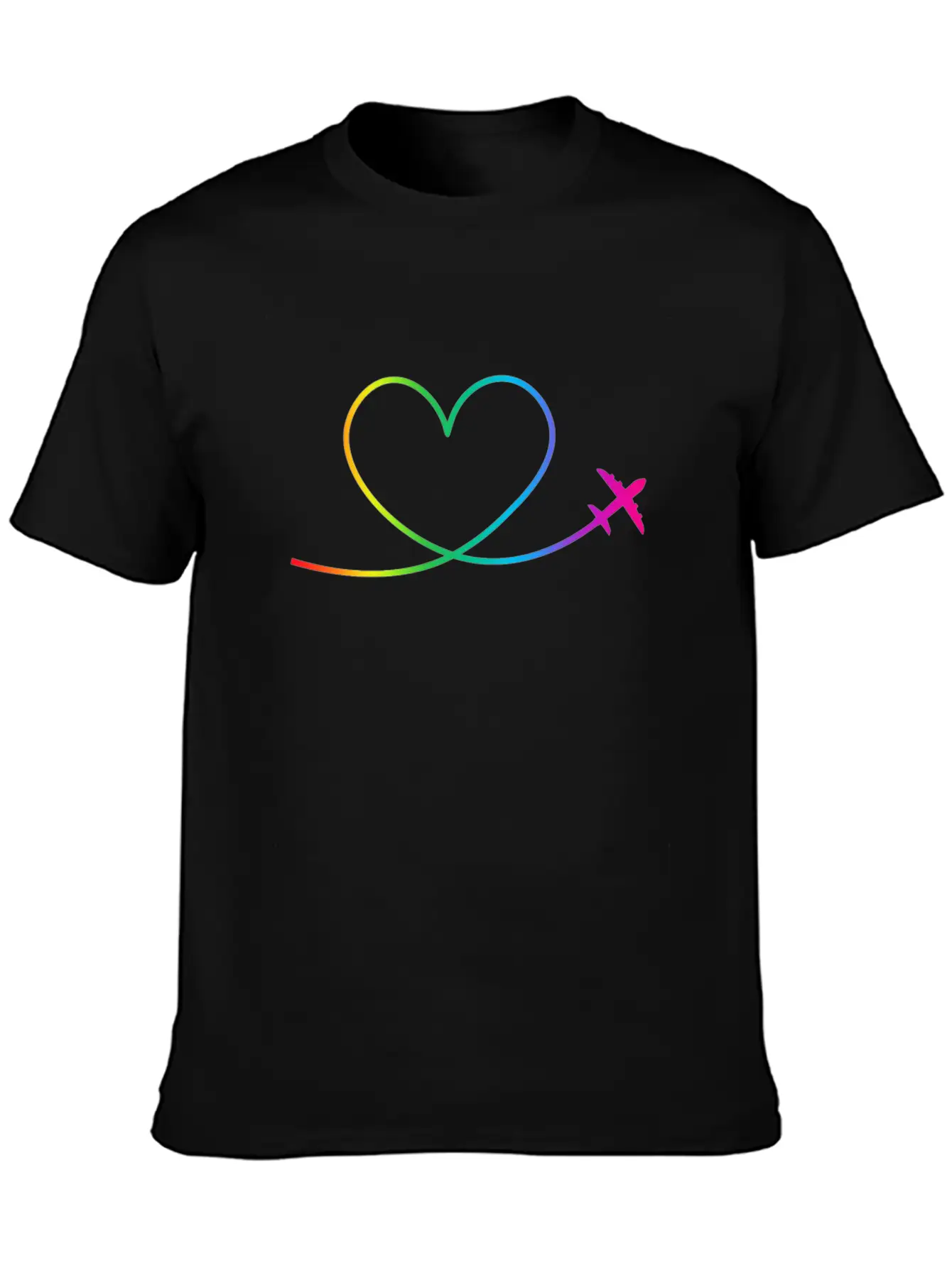 Airplane Heart Pilot Colorful Aircraft Spotting Breathable Soft Cotton T-Shirt – Timeless Casual Look