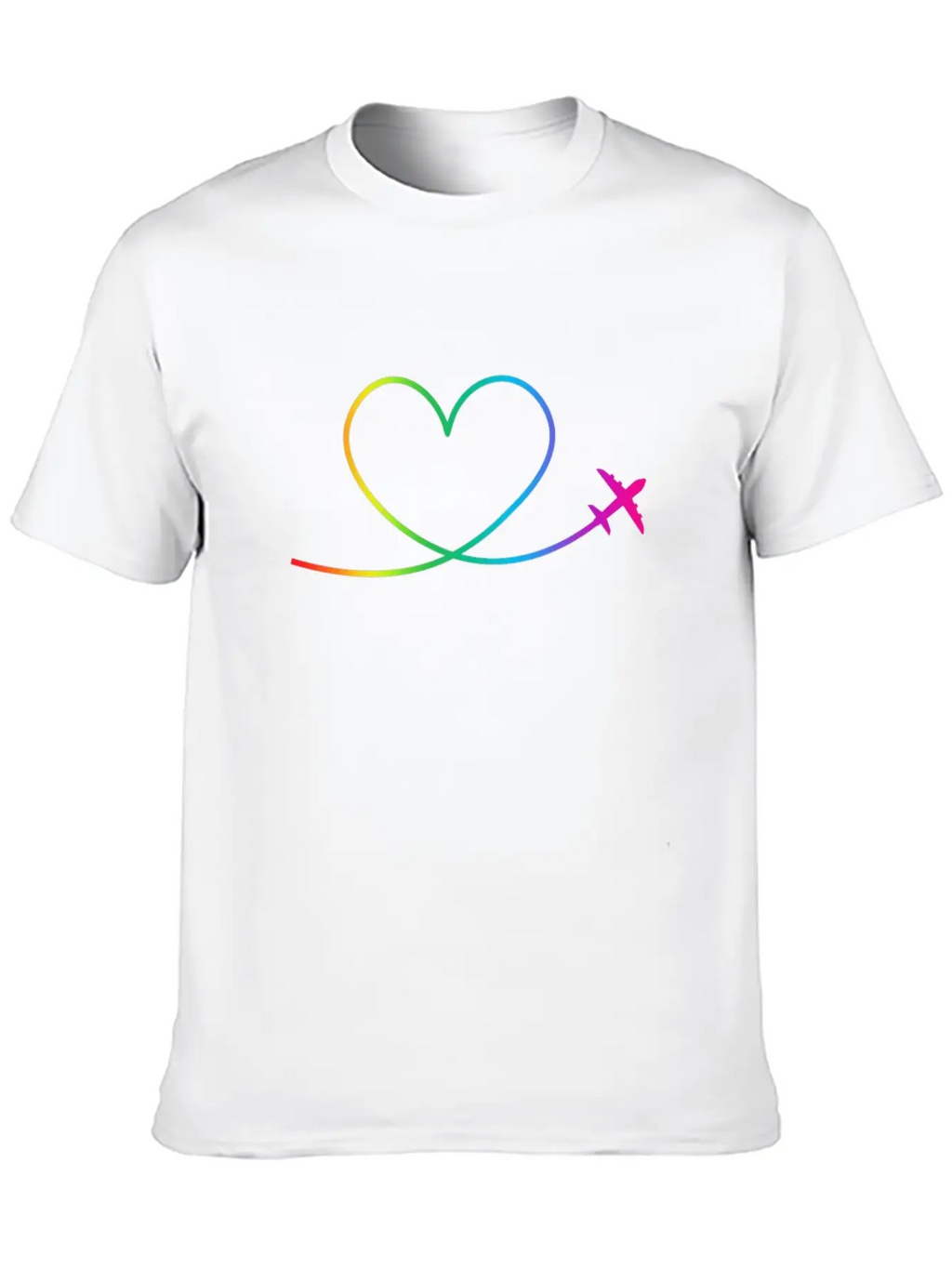Airplane Heart Pilot Colorful Aircraft Spotting Breathable Soft Cotton T-Shirt – Timeless Casual Look