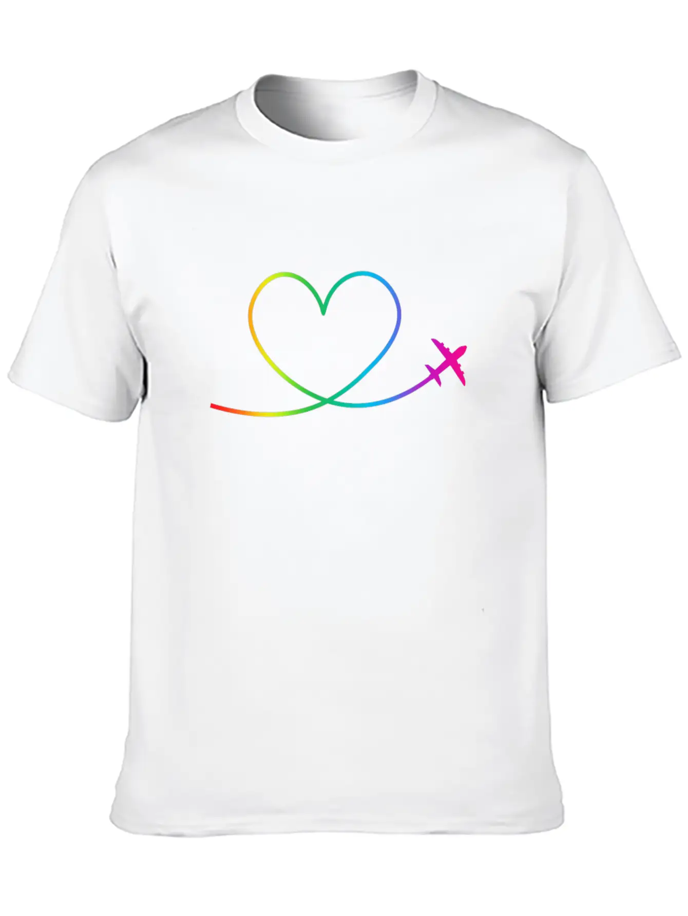 Airplane Heart Pilot Colorful Aircraft Spotting Breathable Soft Cotton T-Shirt – Timeless Casual Look