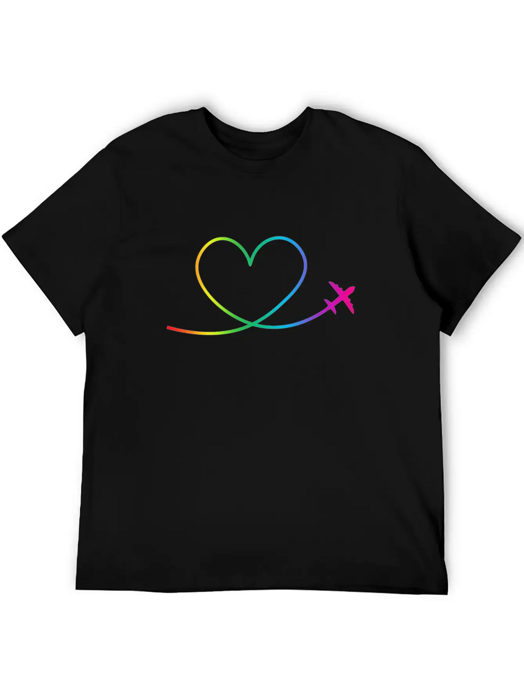 Airplane Heart Pilot Colorful Aircraft Spotting Breathable Soft Cotton T-Shirt – Timeless Casual Look