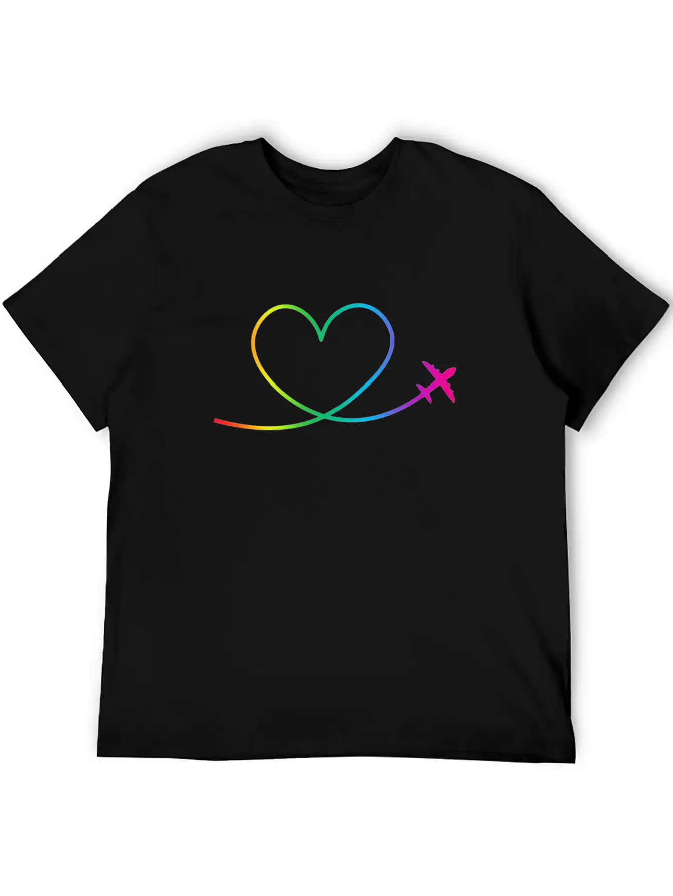 Airplane Heart Pilot Colorful Aircraft Spotting Breathable Soft Cotton T-Shirt – Timeless Casual Look